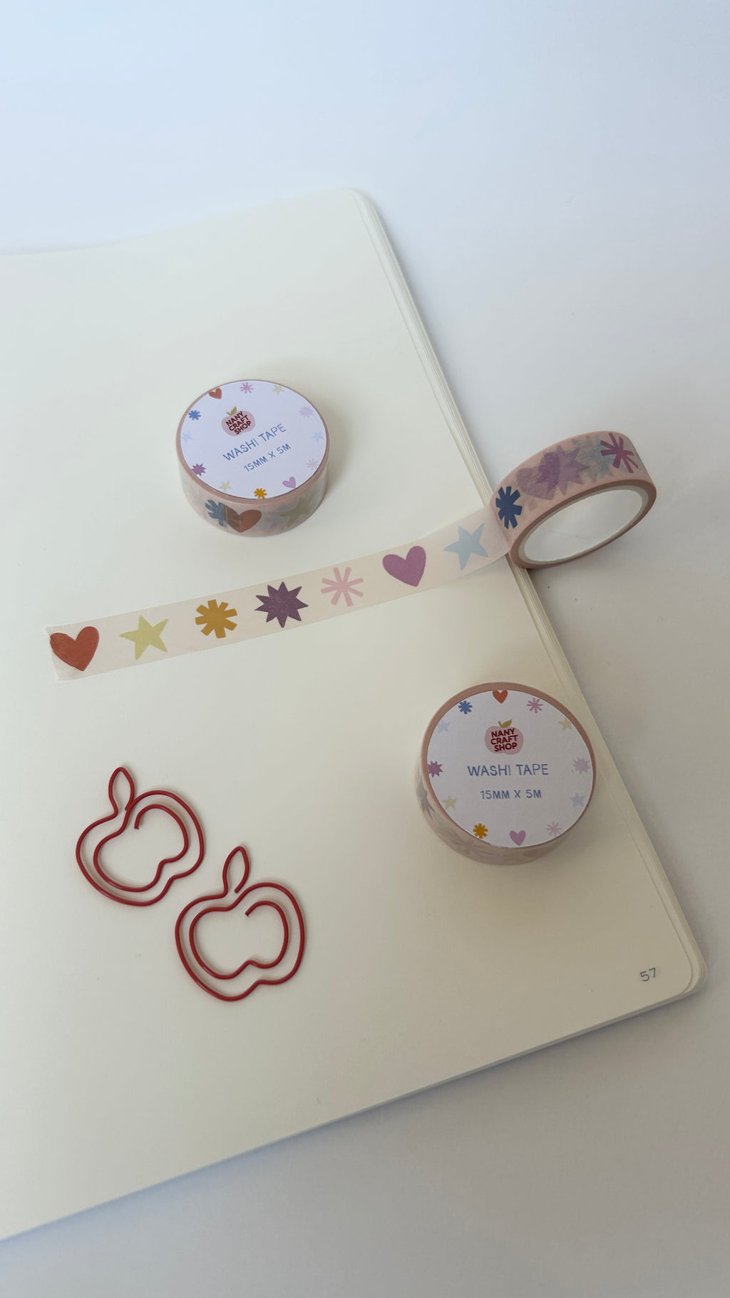 Washi Tape - coeurs et étoiles