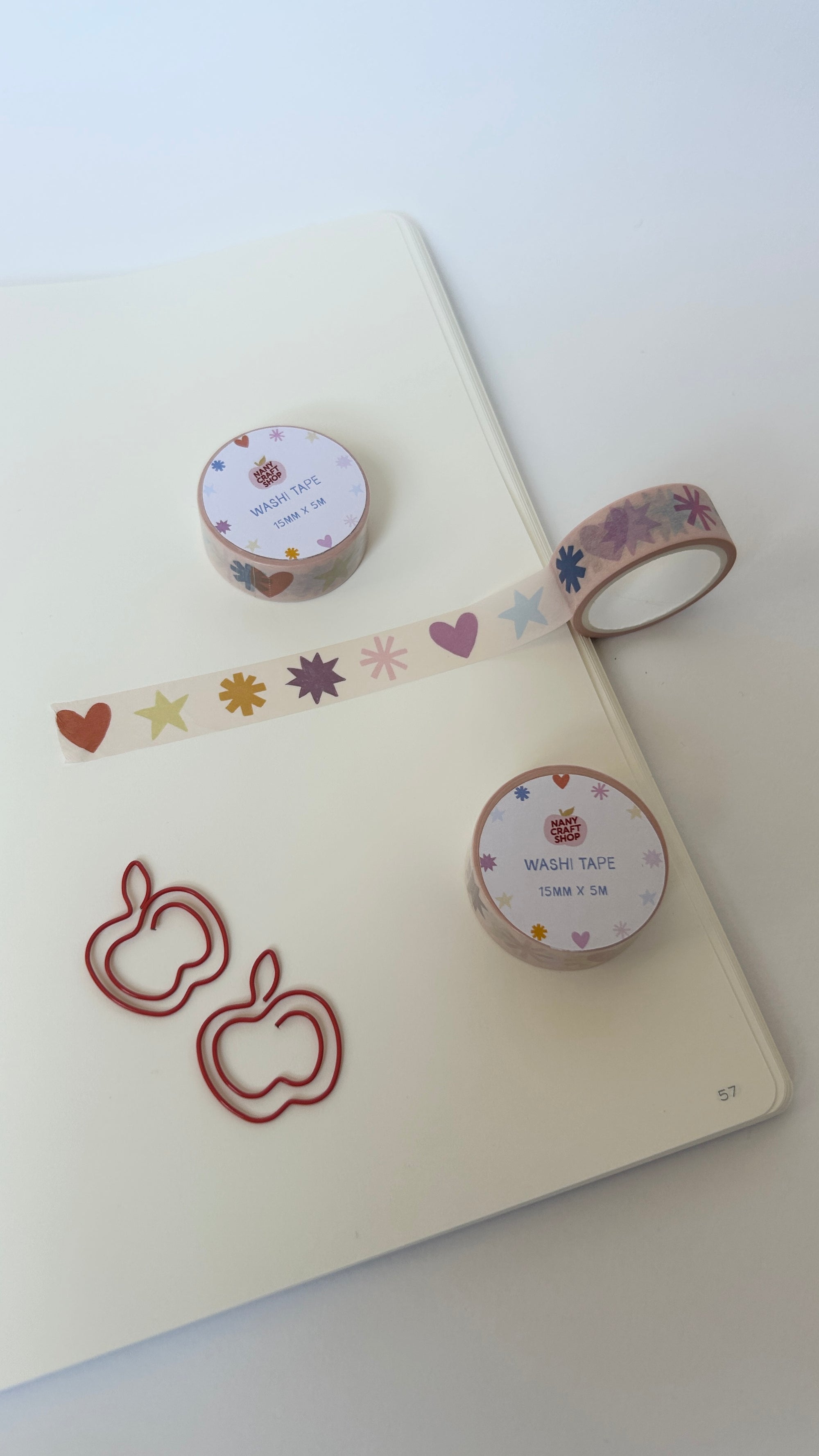 Washi Tape - coeurs et étoiles