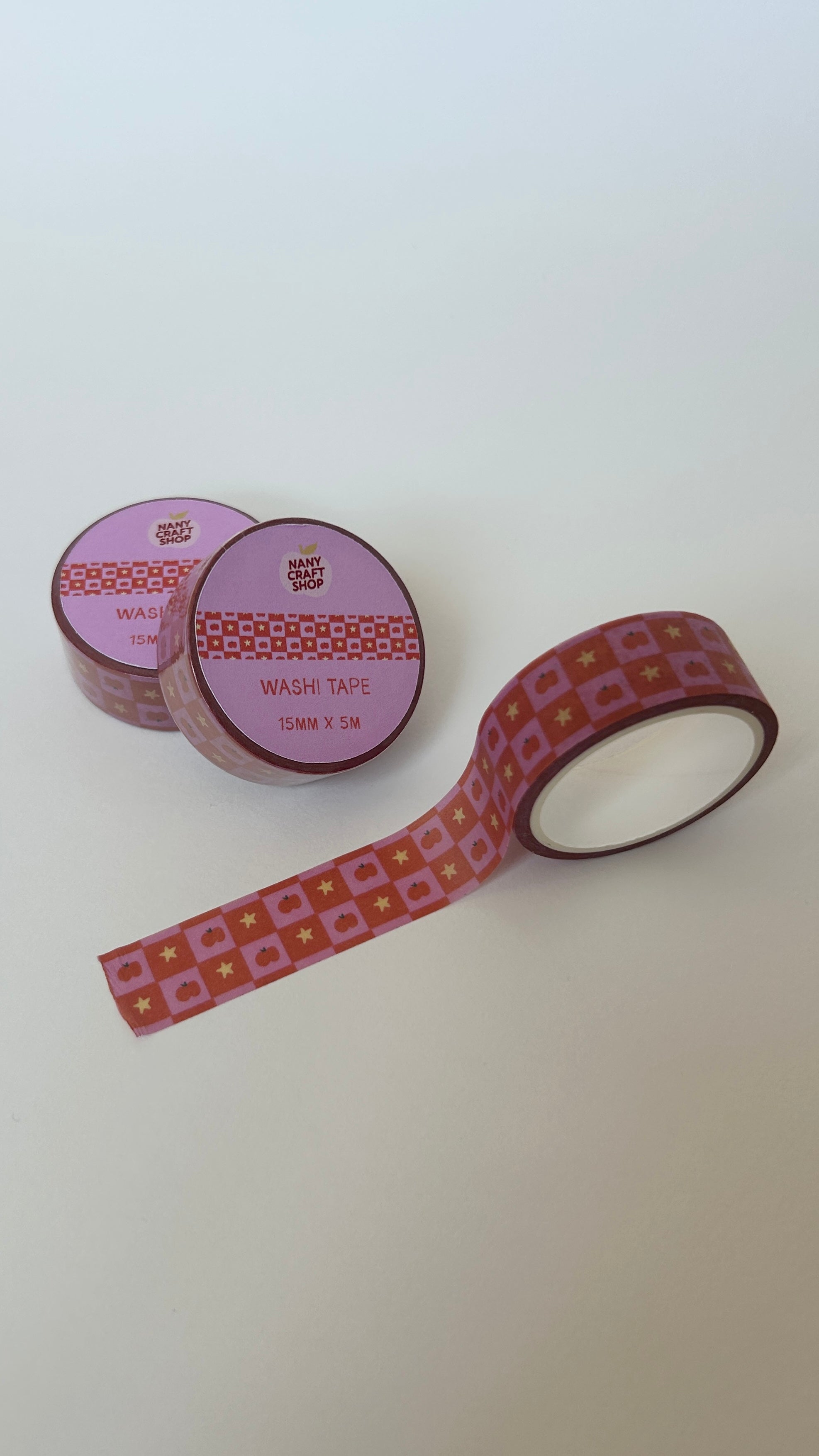 Washi Tape - pommes et étoiles