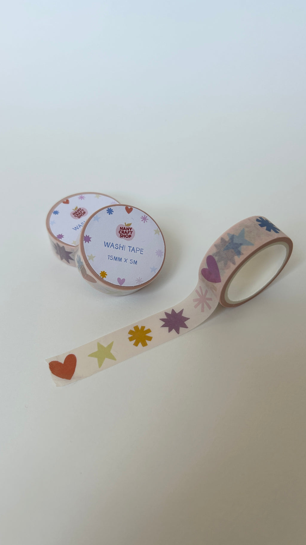 Washi Tape - coeurs et étoiles