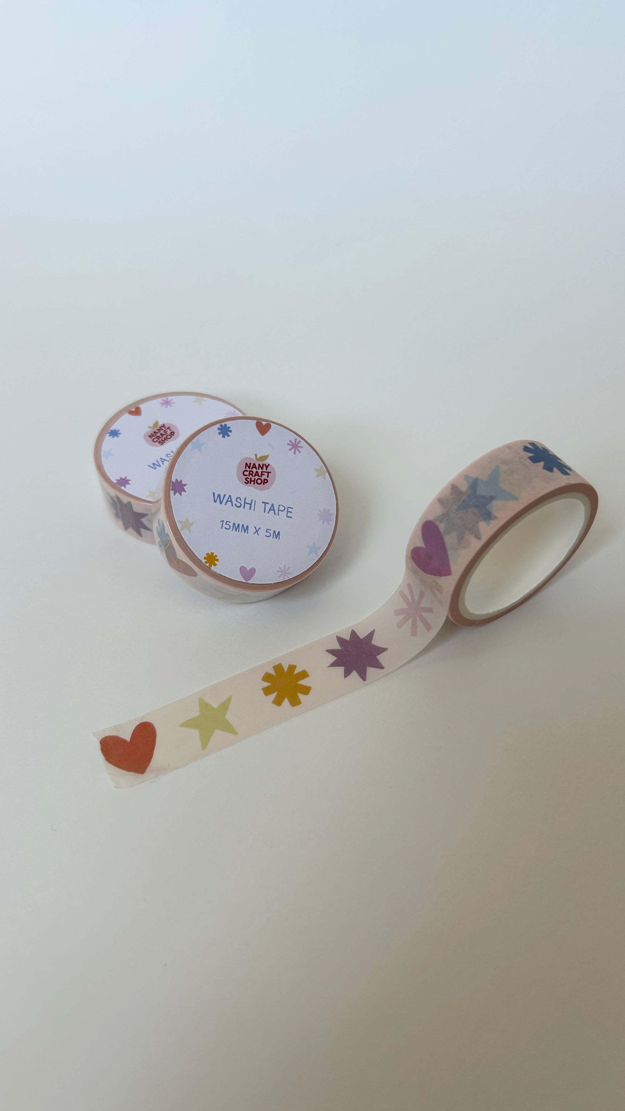 Washi Tape - coeurs et étoiles
