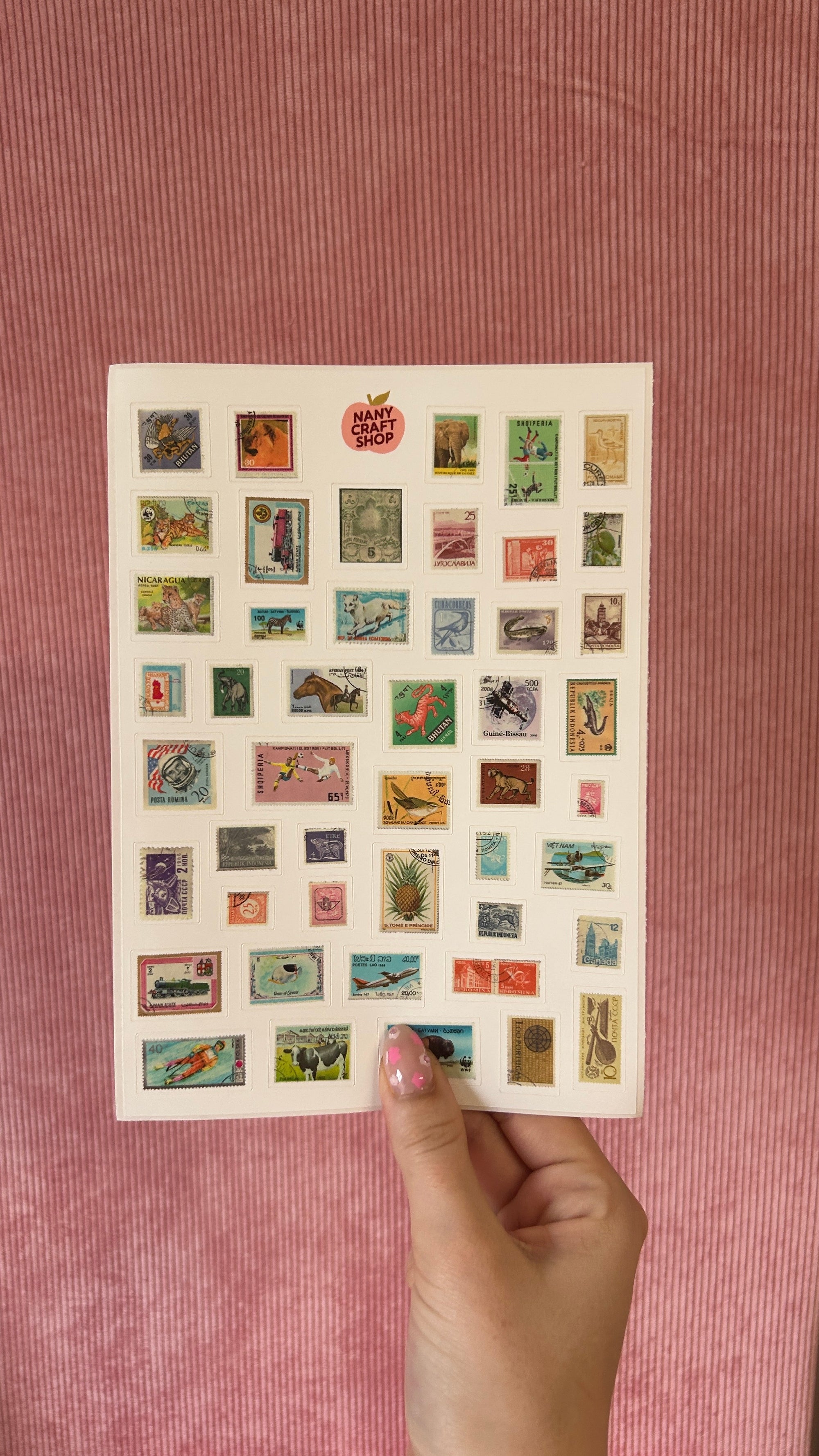 Planche stickers Timbres réalistes A5