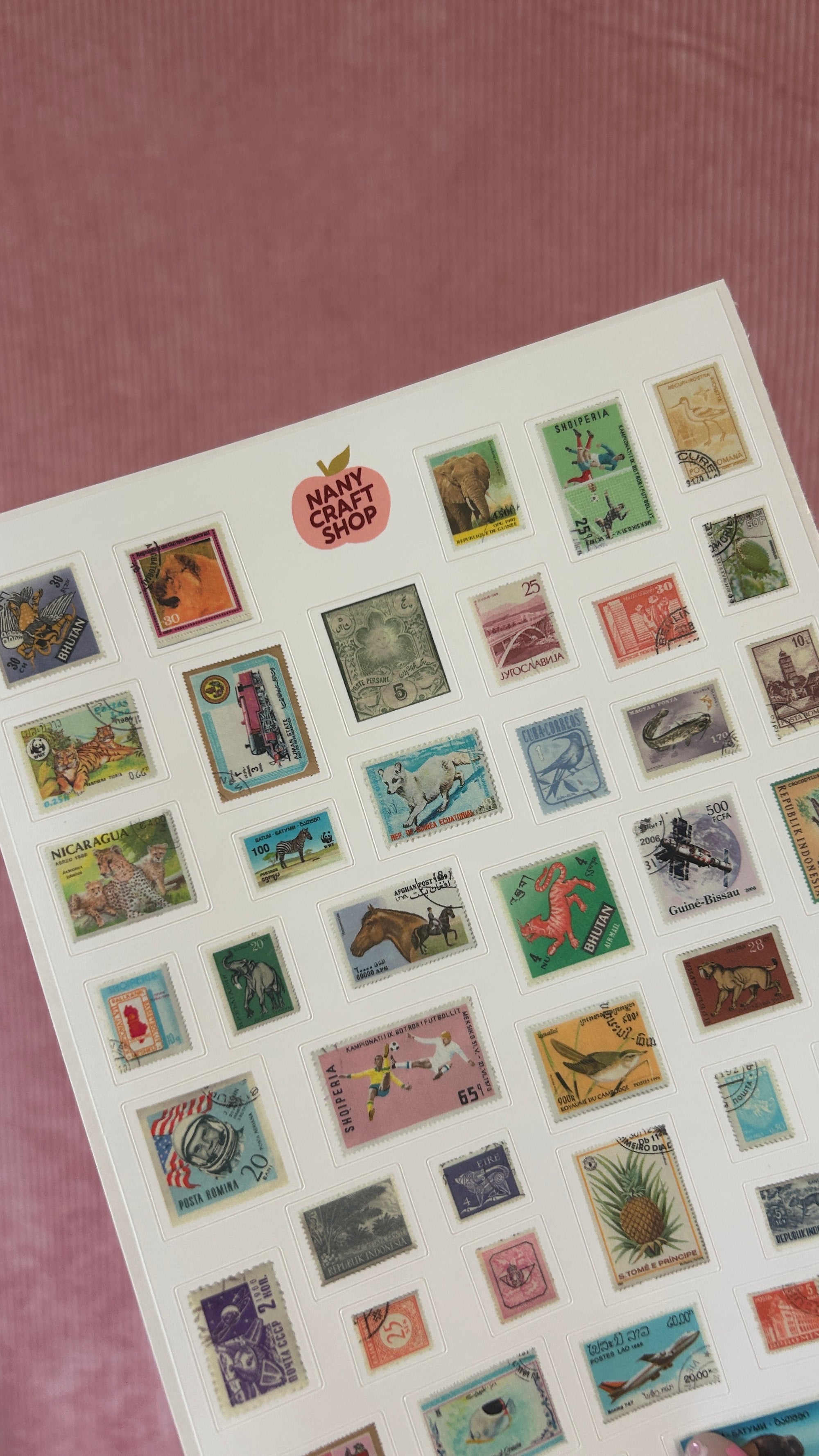 Planche stickers Timbres réalistes A5