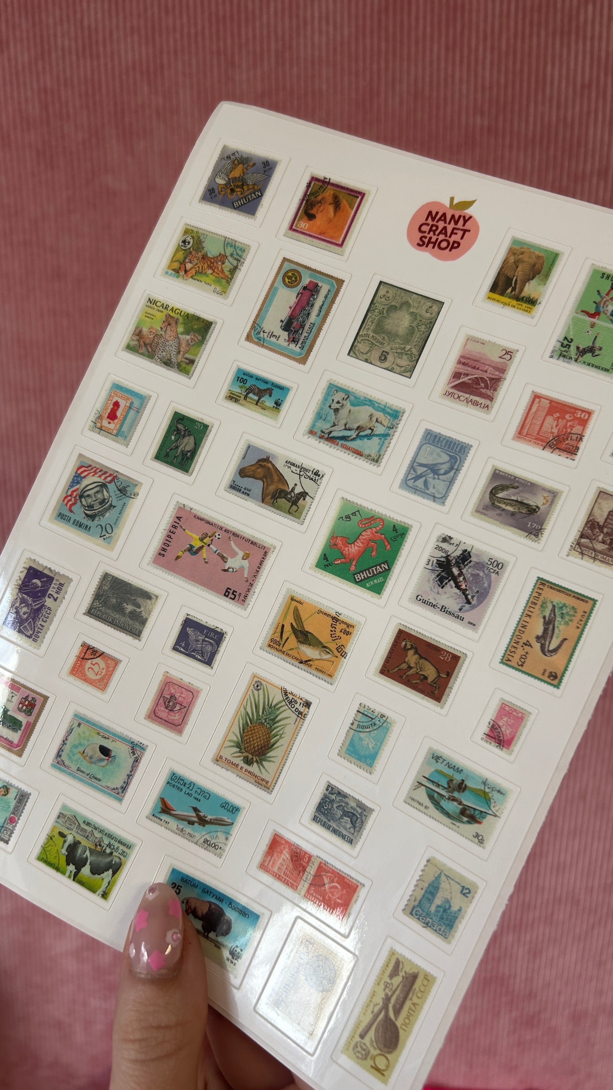 Planche stickers Timbres réalistes A5