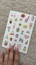 Planche stickers A6 girly things