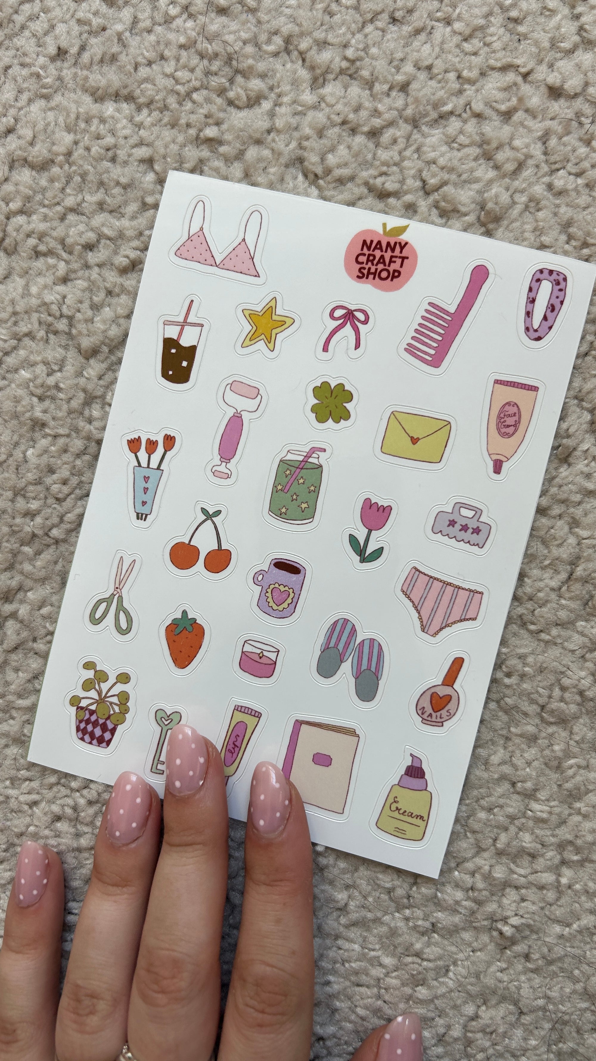 Planche stickers A6 girly things