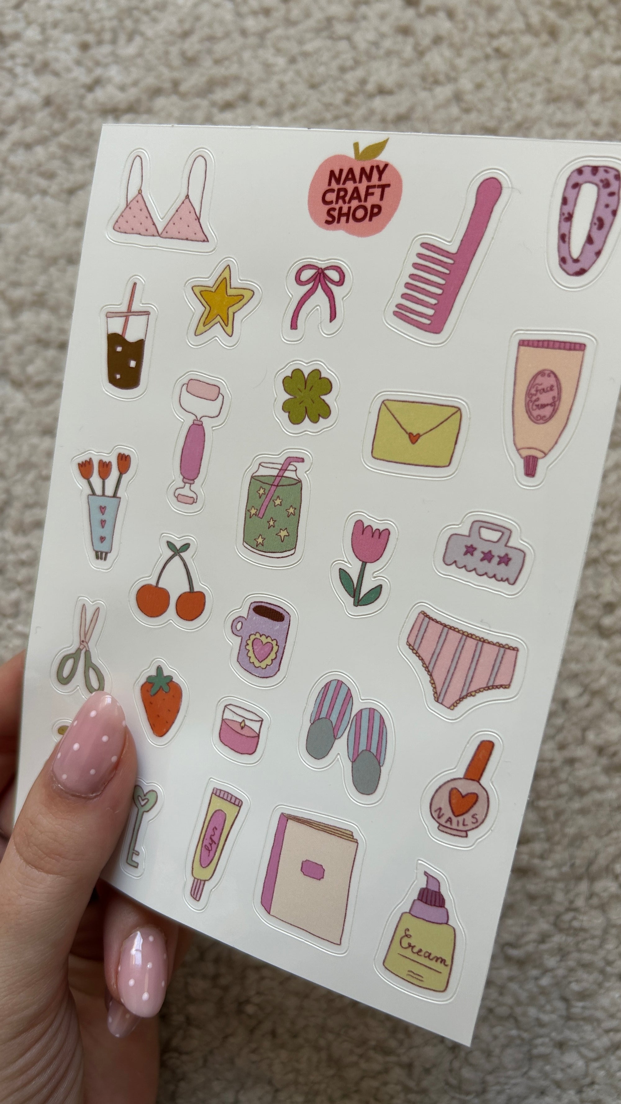 Planche stickers A6 girly things
