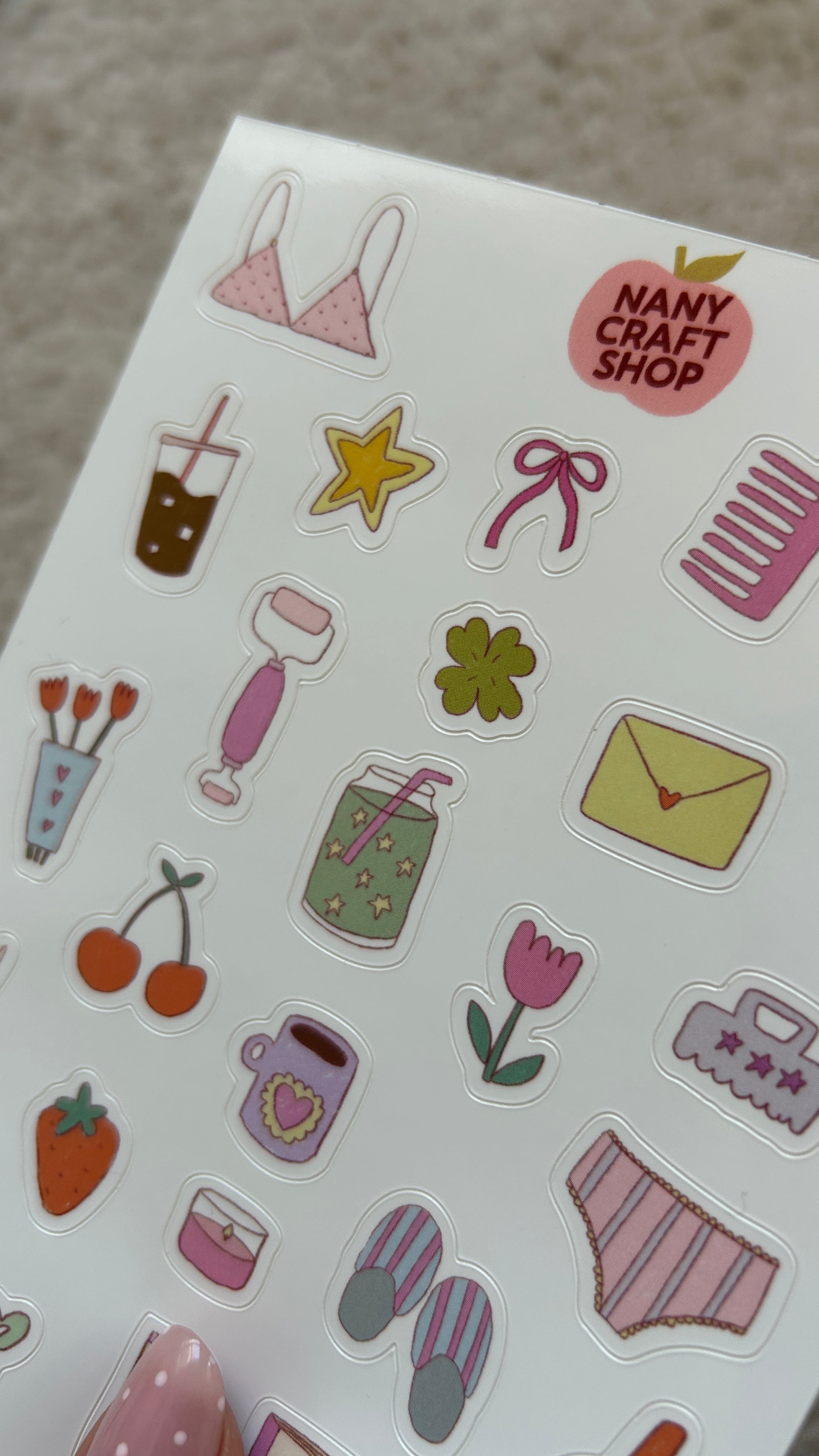 Planche stickers A6 girly things