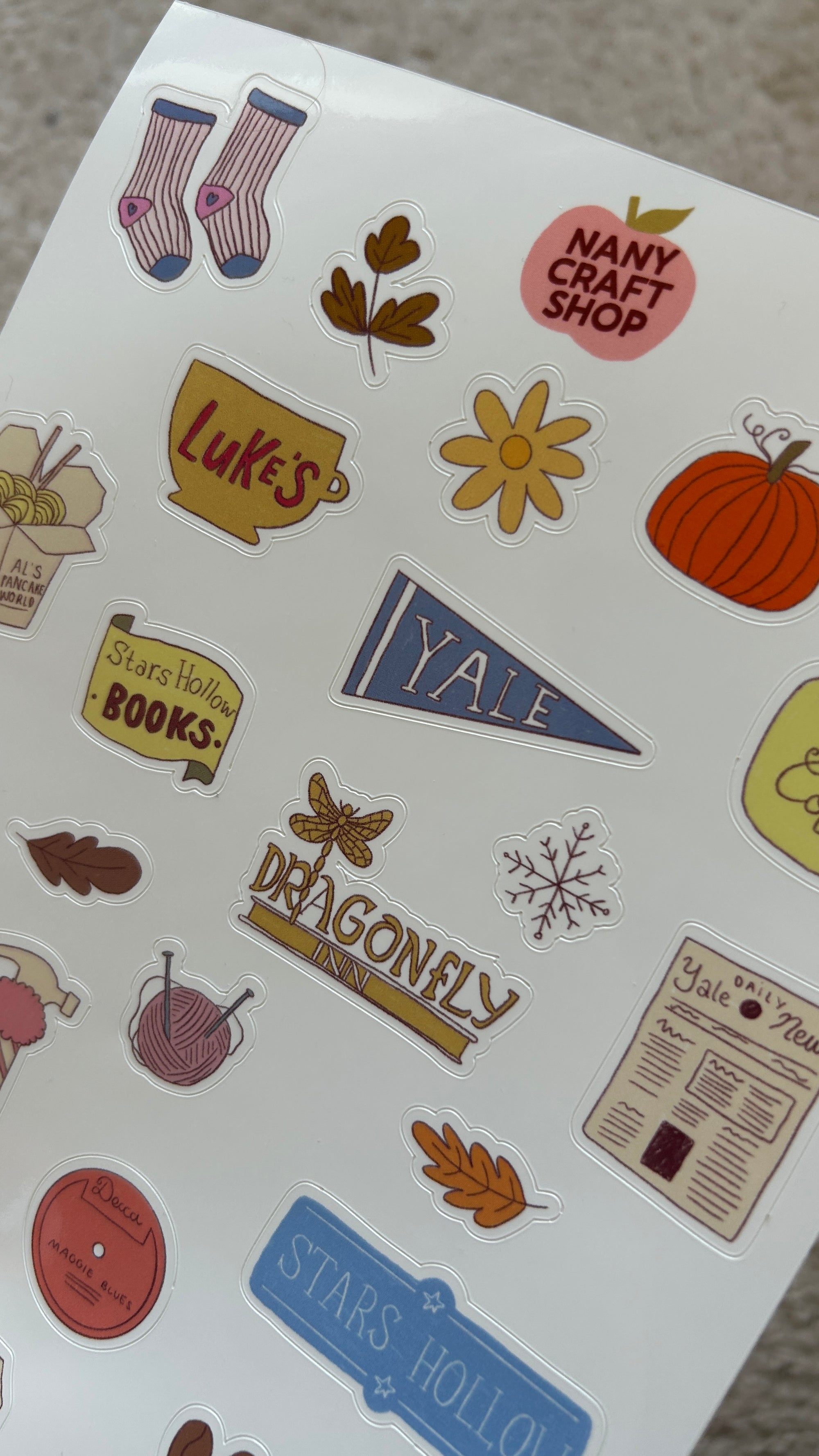 Planche stickers Gilmore Girls inspiration