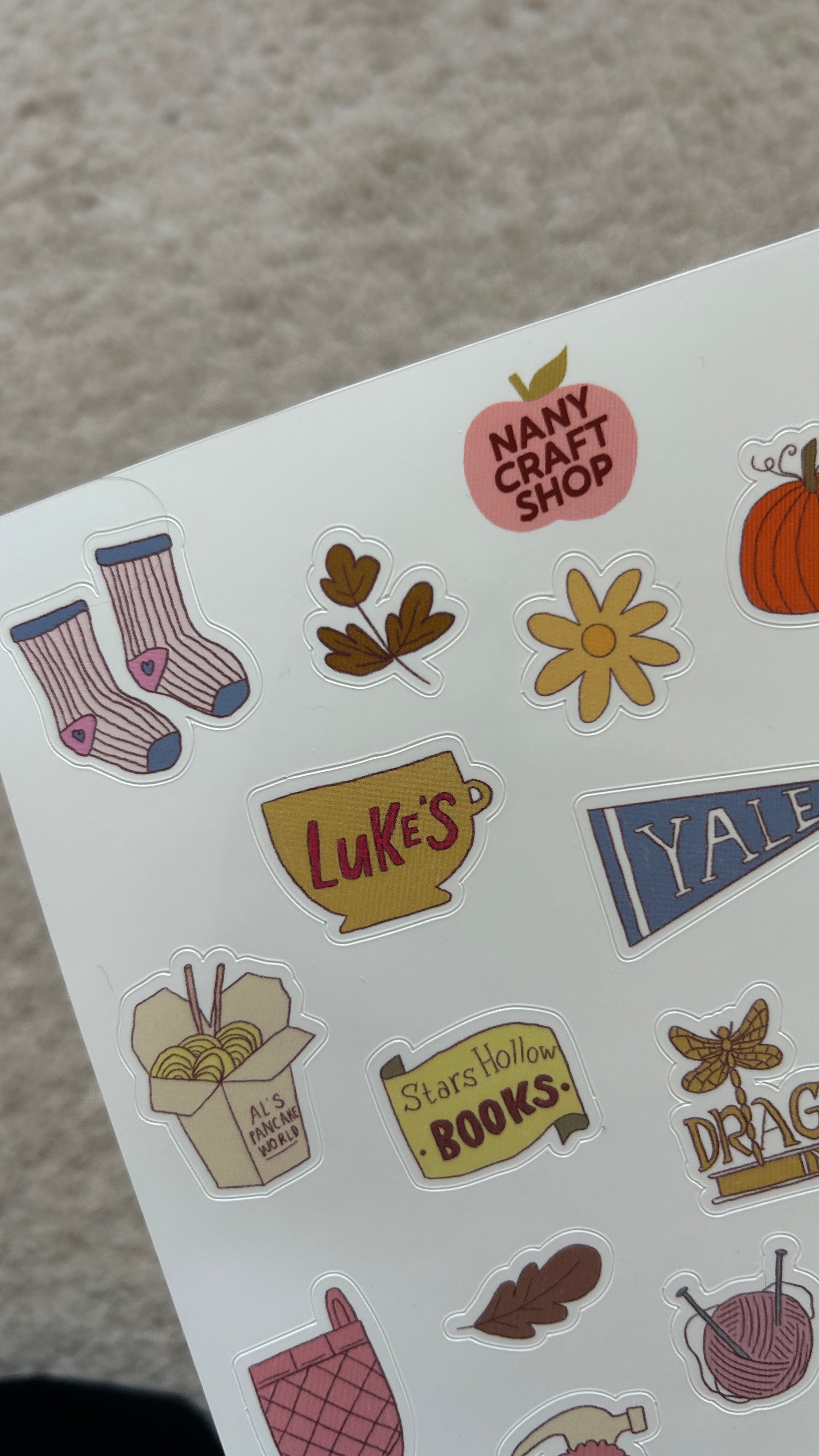 Planche stickers Gilmore Girls inspiration