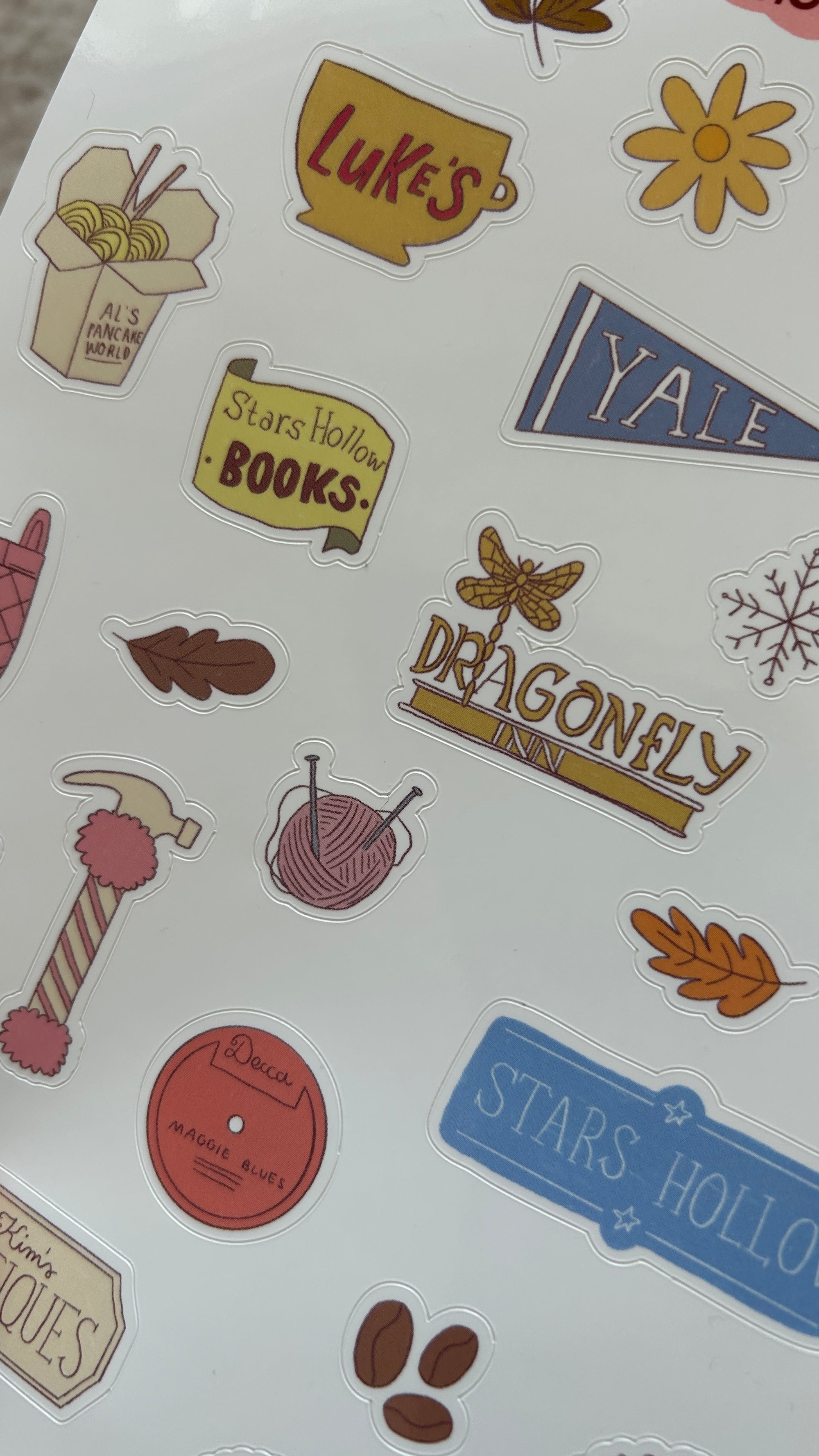 Planche stickers Gilmore Girls inspiration