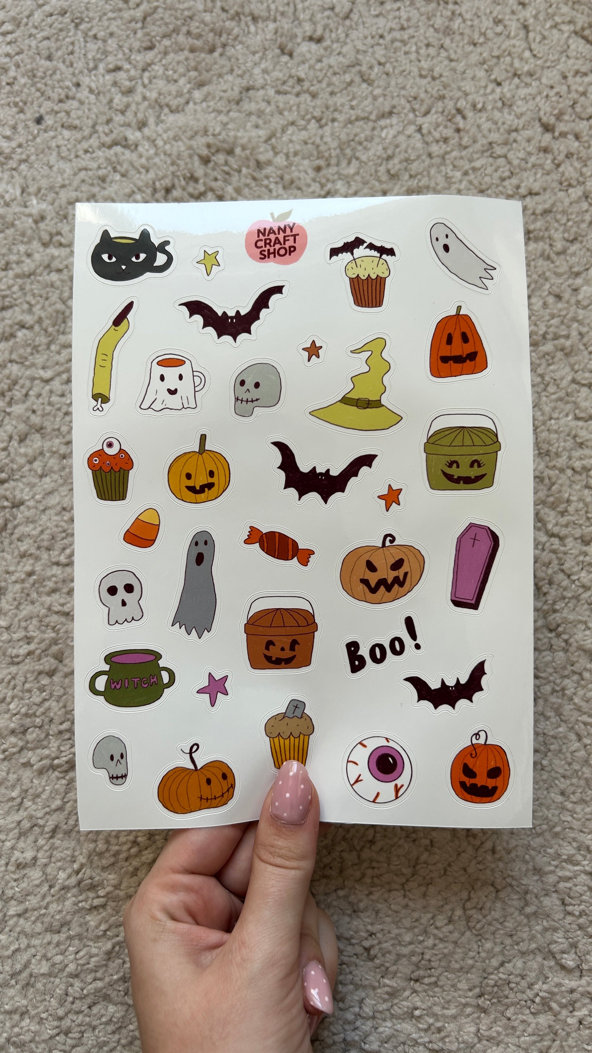 Planche stickers A5 Halloween