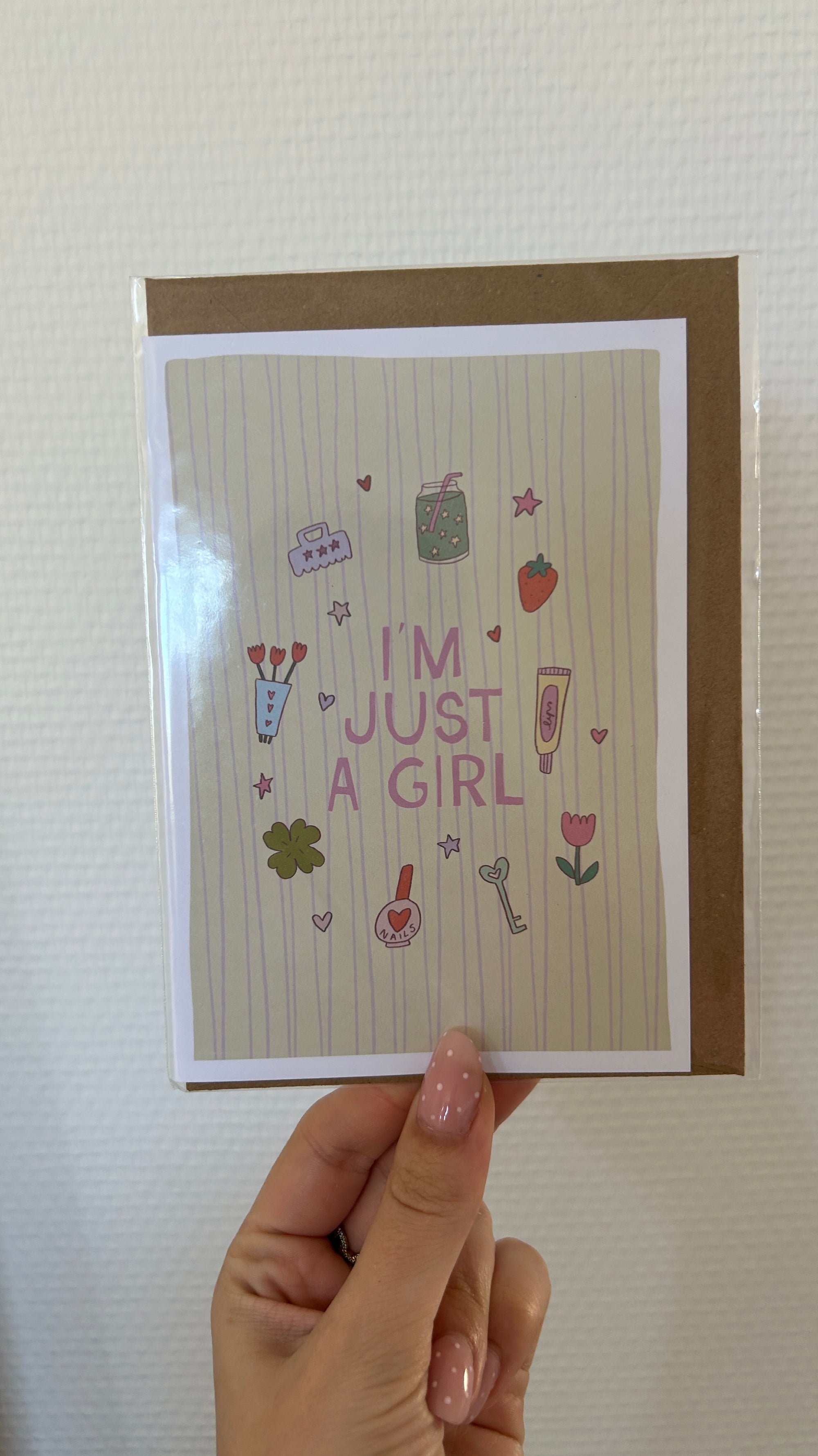 Carte de voeux I'm Just A Girl 🍵