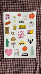 Planche stickers A5 New York City 🍎