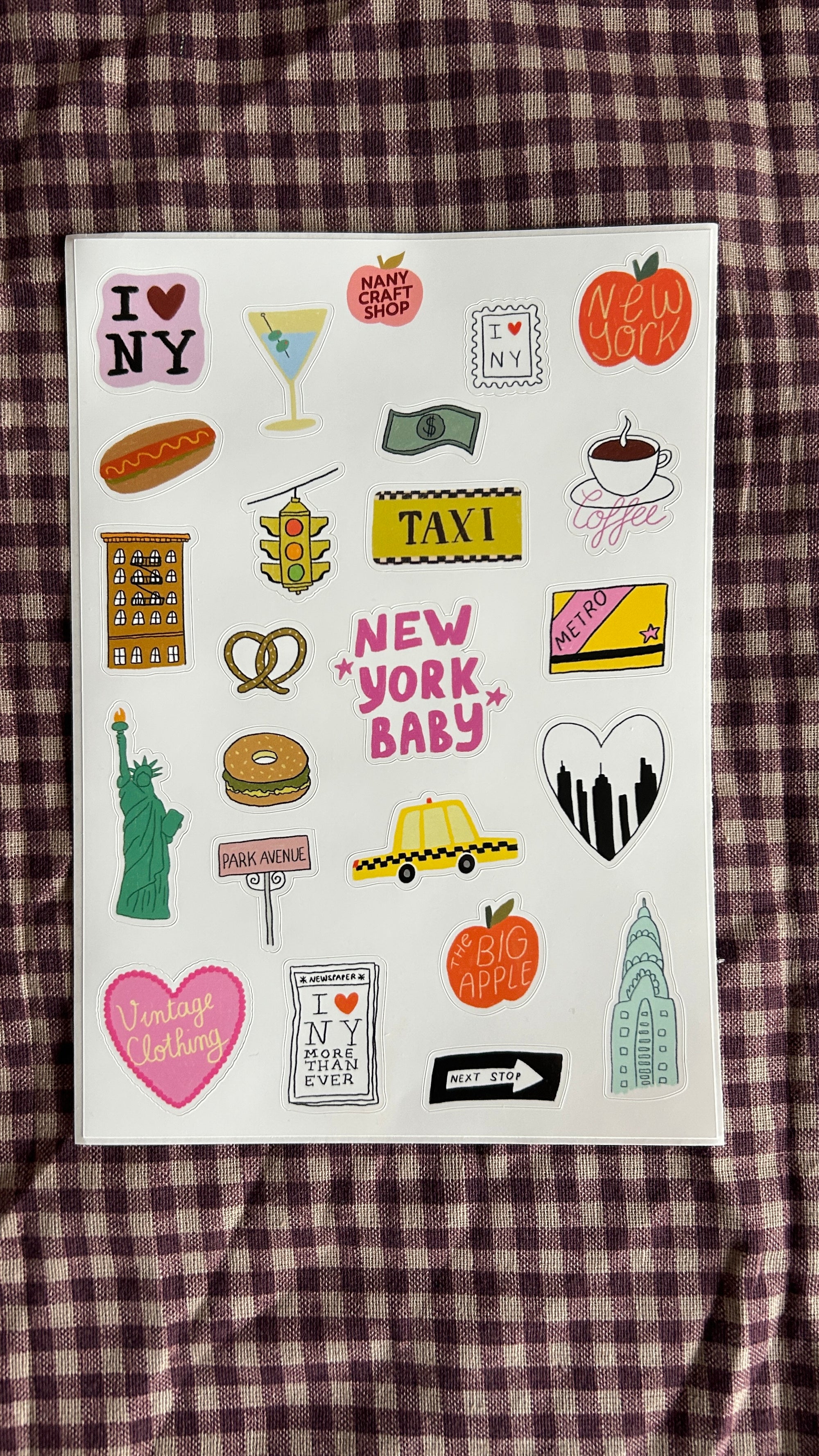 Planche stickers A5 New York City 🍎