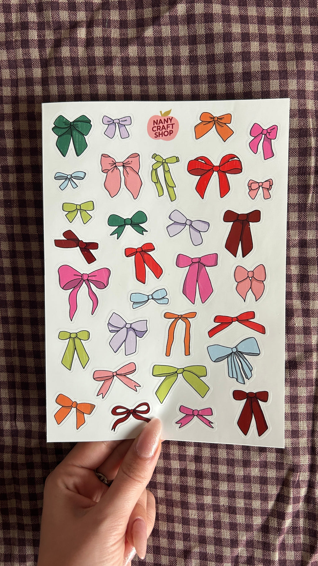 Planche de stickers noeuds multicolores A5 🎀