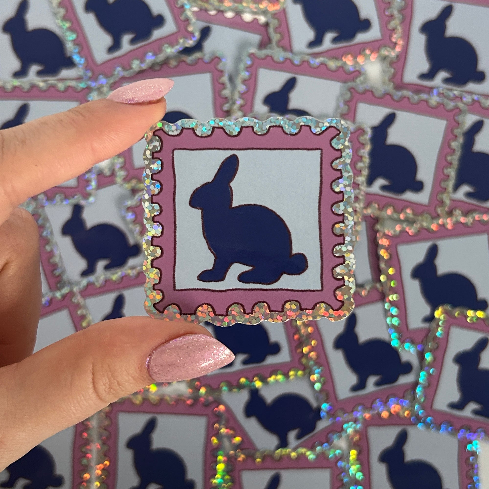 Sticker Timbre Lapin