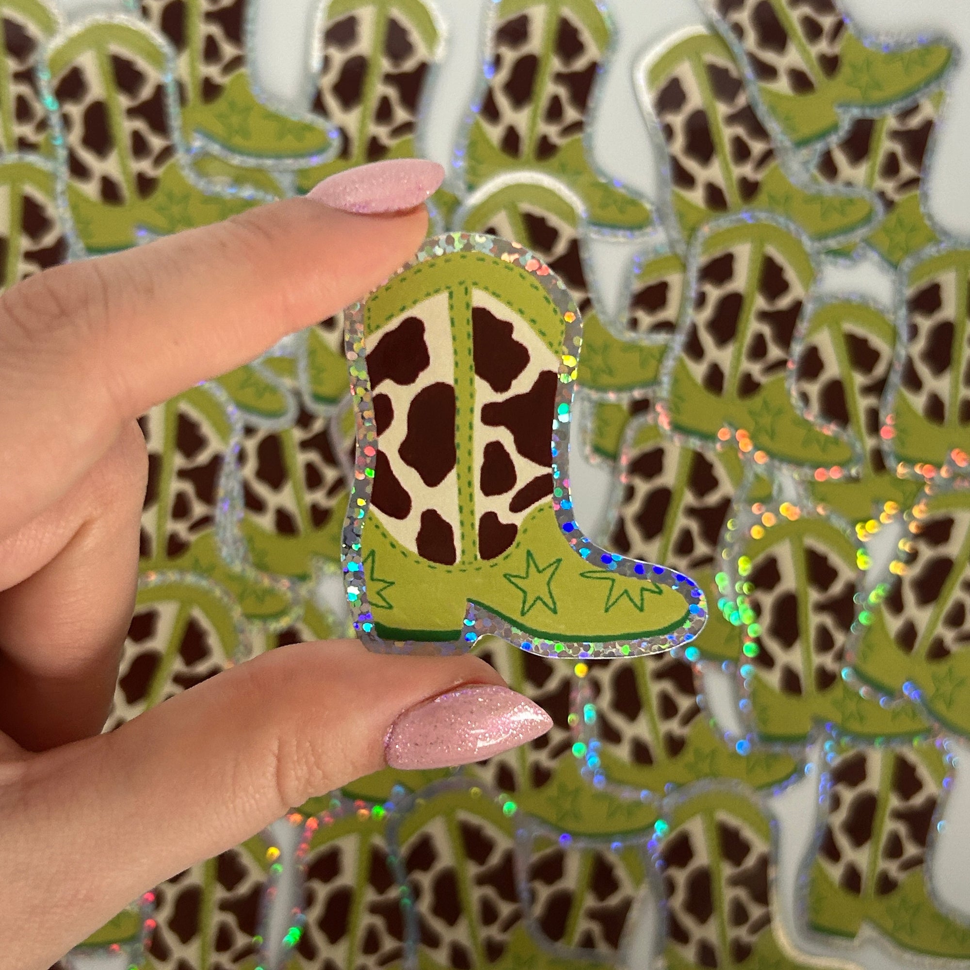 Sticker Botte Cowgirl Vache