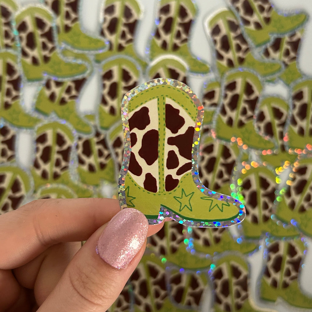 Sticker Botte Cowgirl Vache