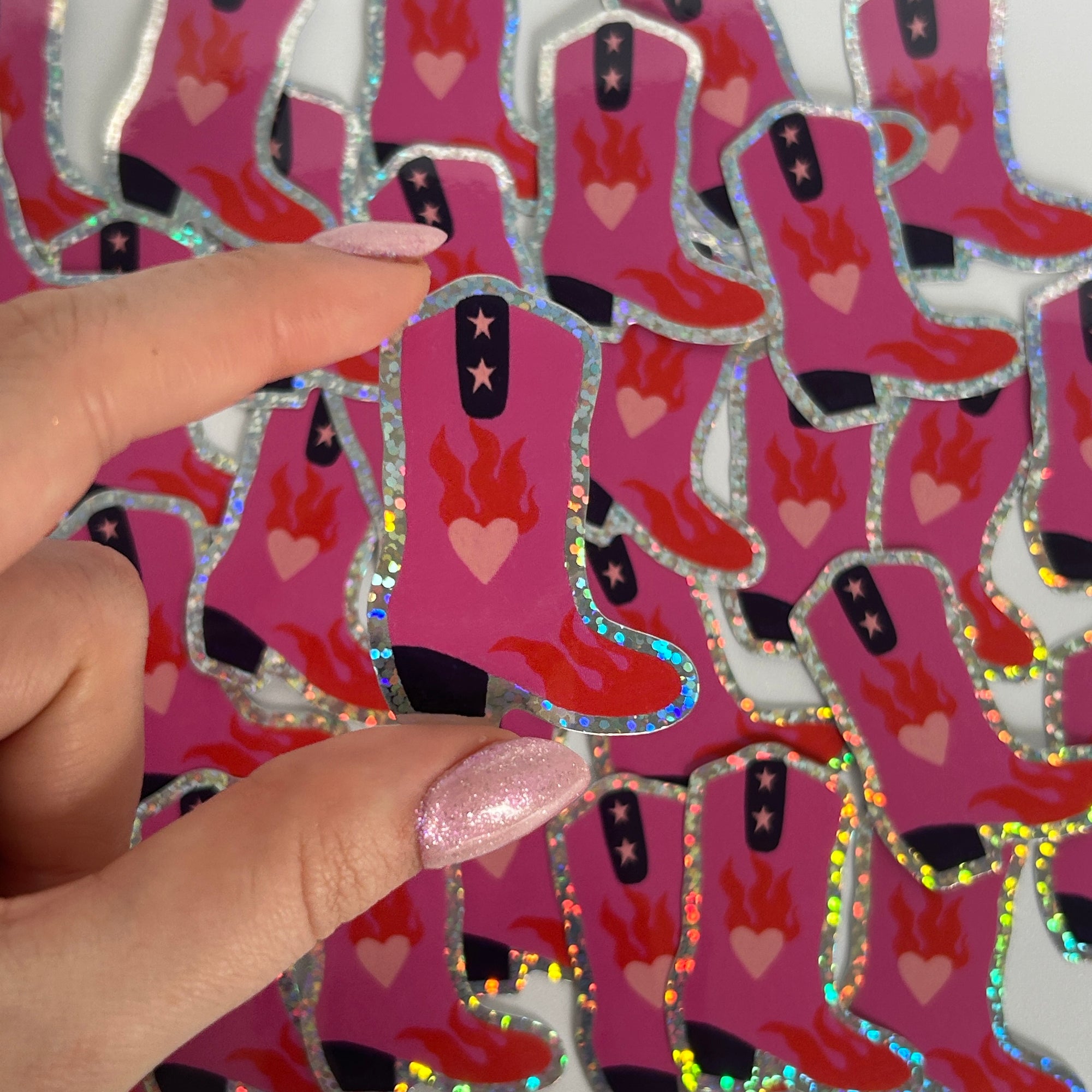 Sticker Bottes Cowgirl Coeur