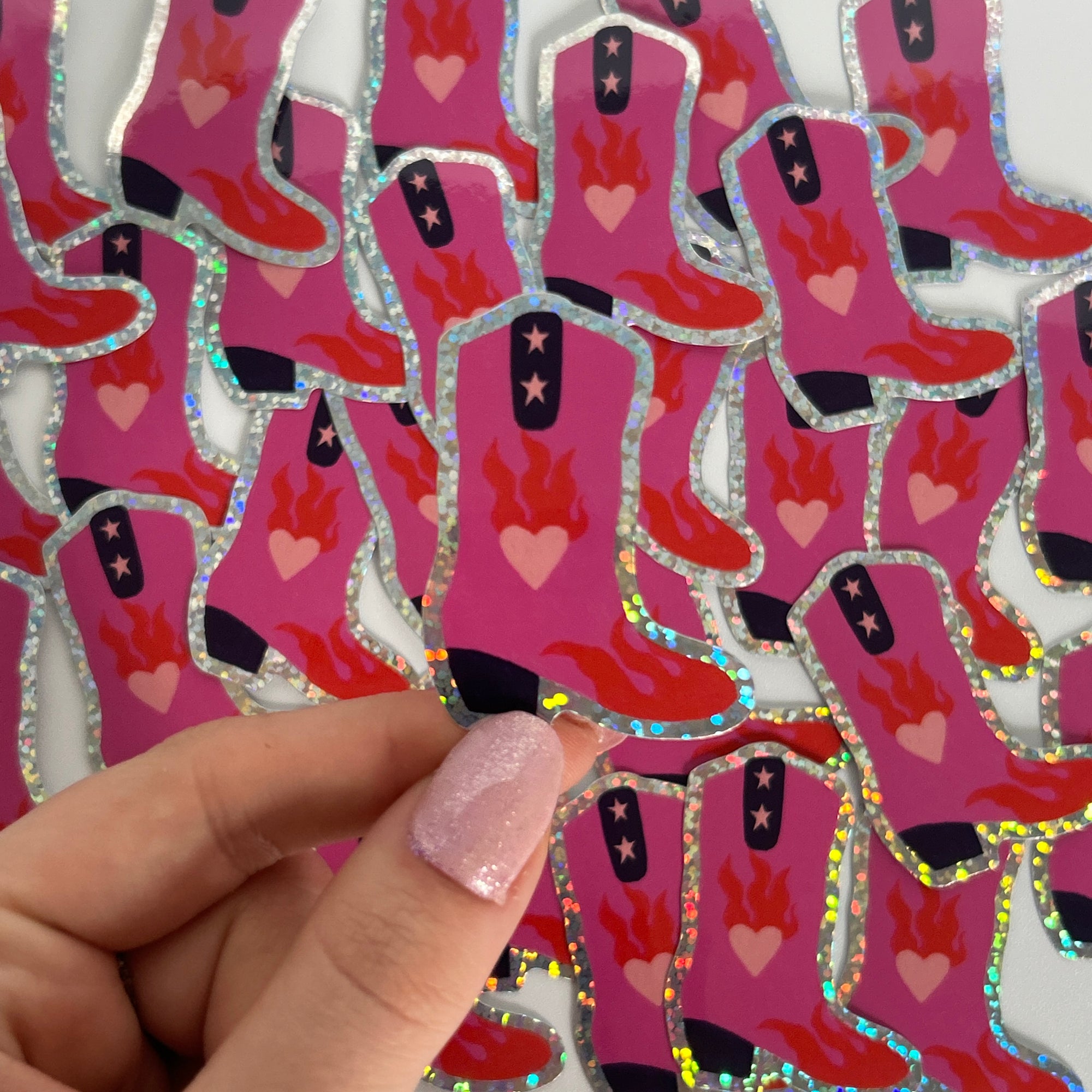 Sticker Bottes Cowgirl Coeur