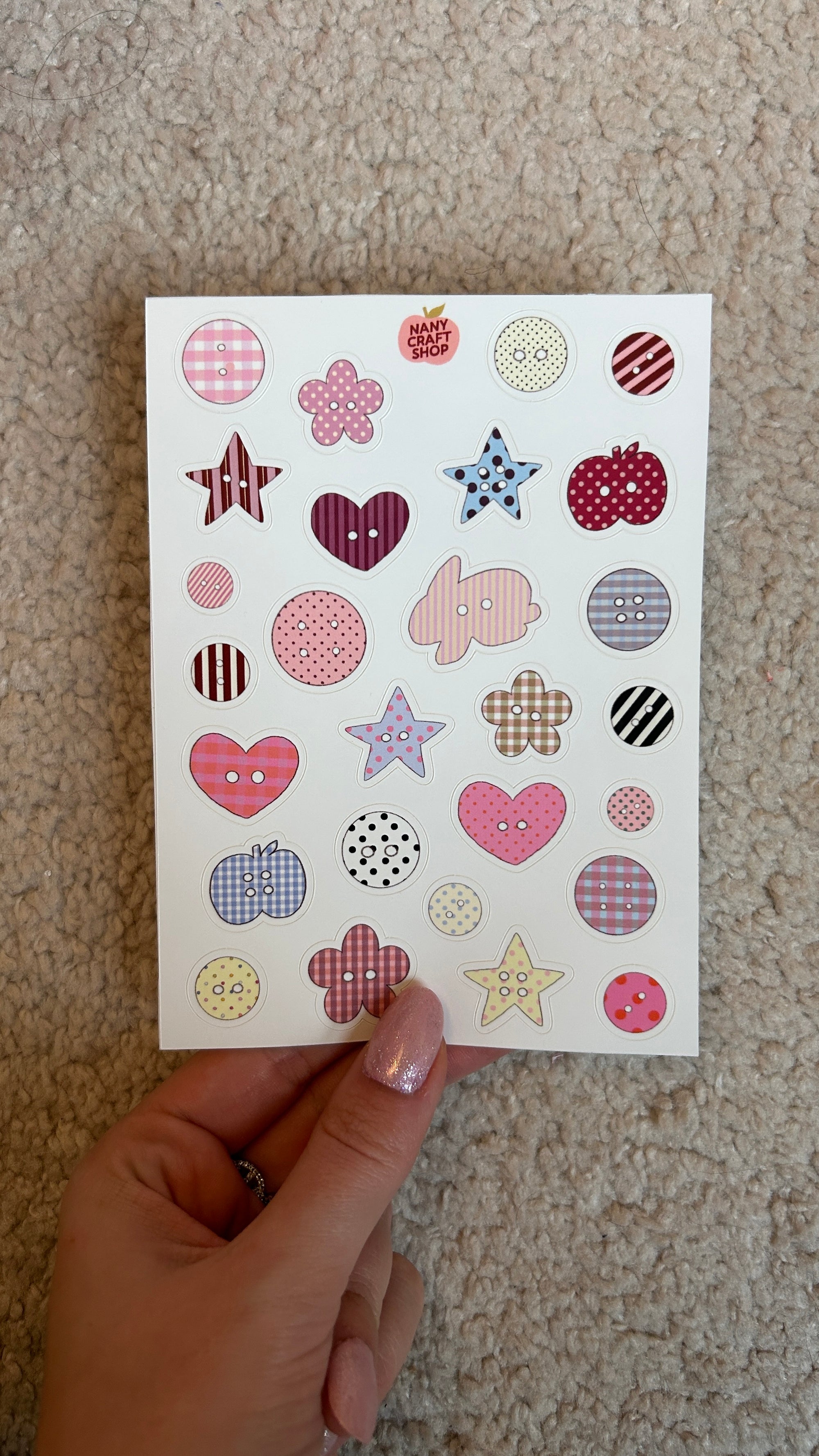 Planche stickers A6 boutons 🖤