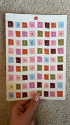 Planche stickers A5 alphabet multicolores