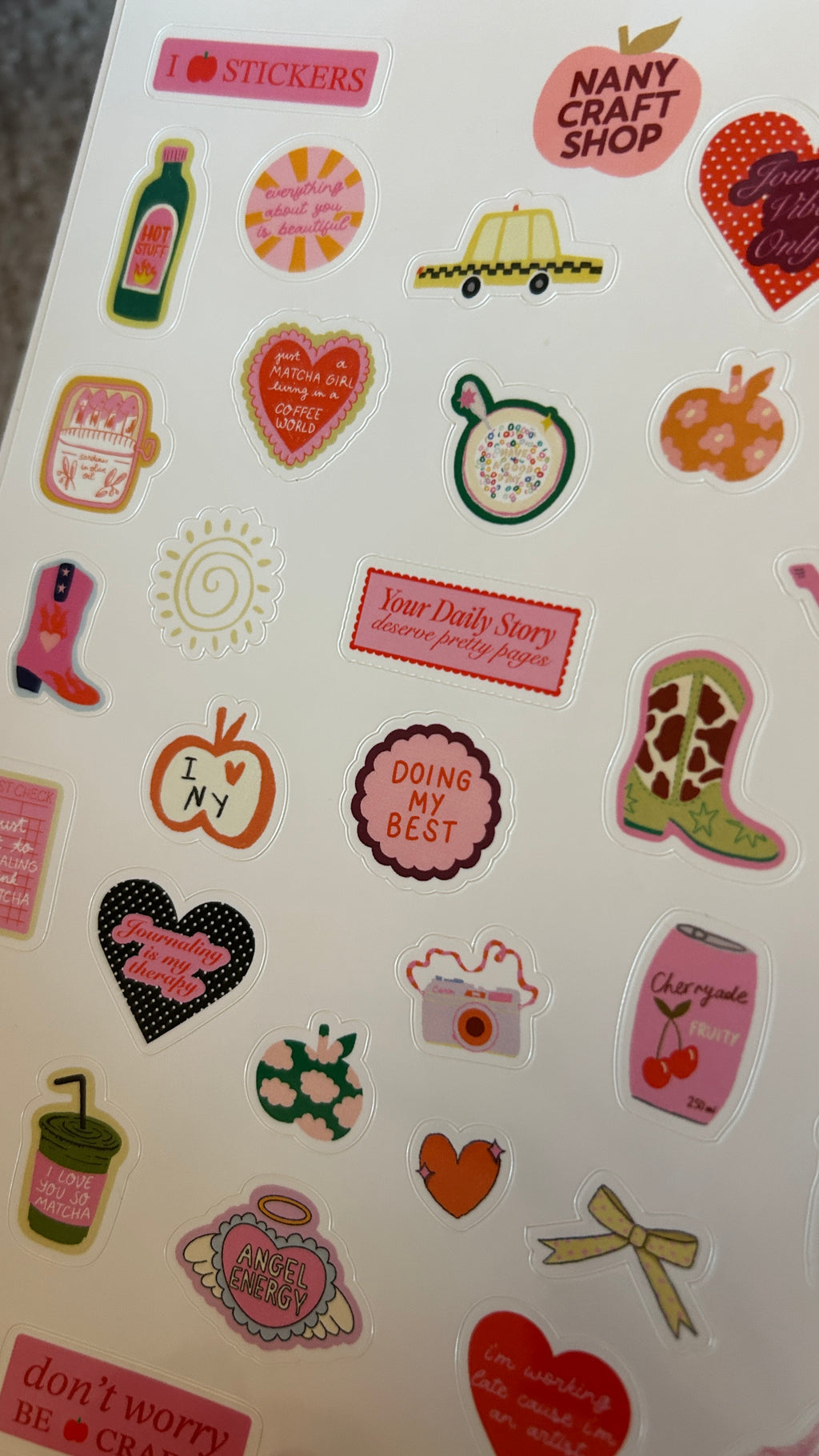 Planche stickers A5 favoris ❤️