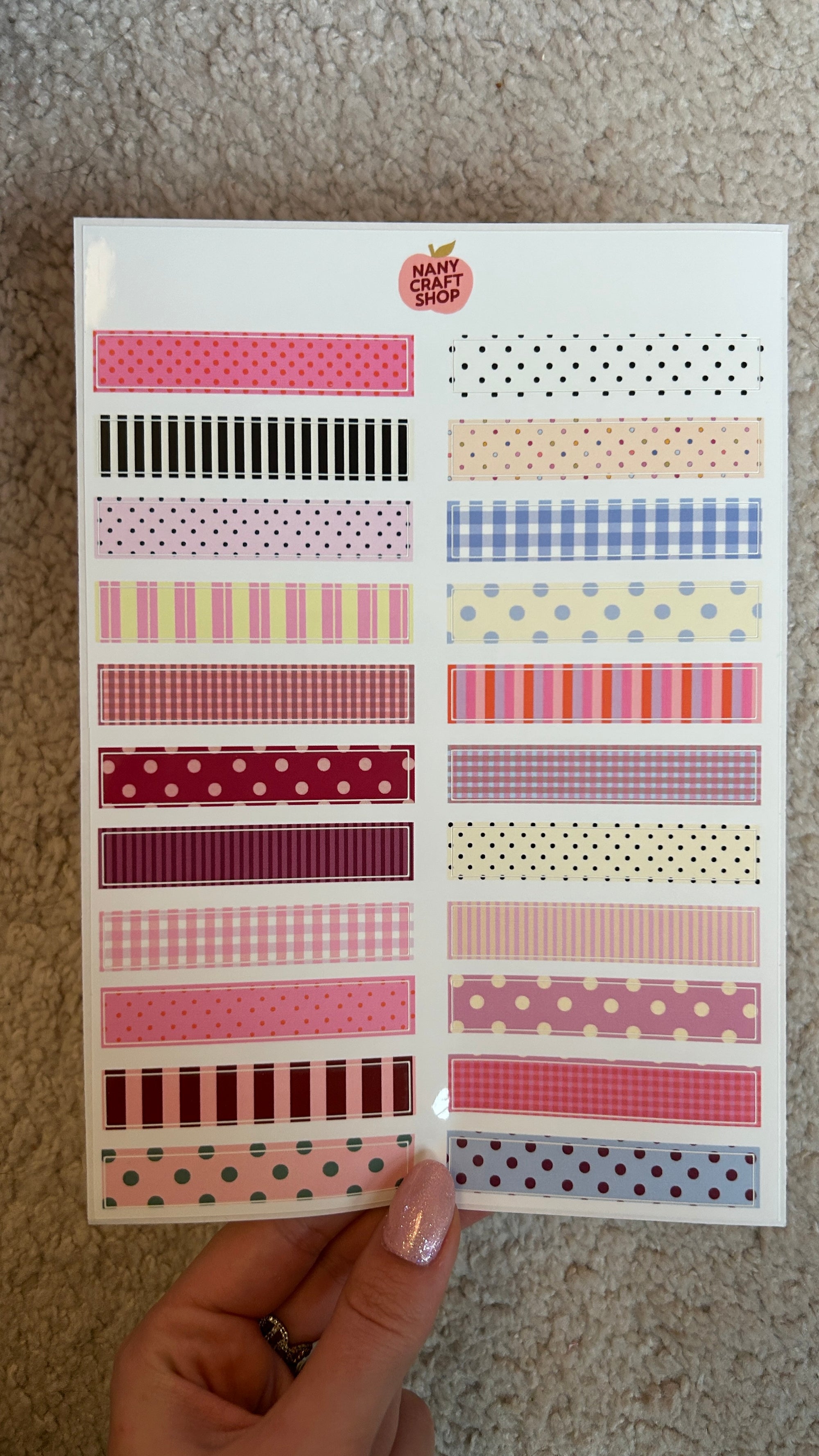 Planche stickers A5 Washi Tape