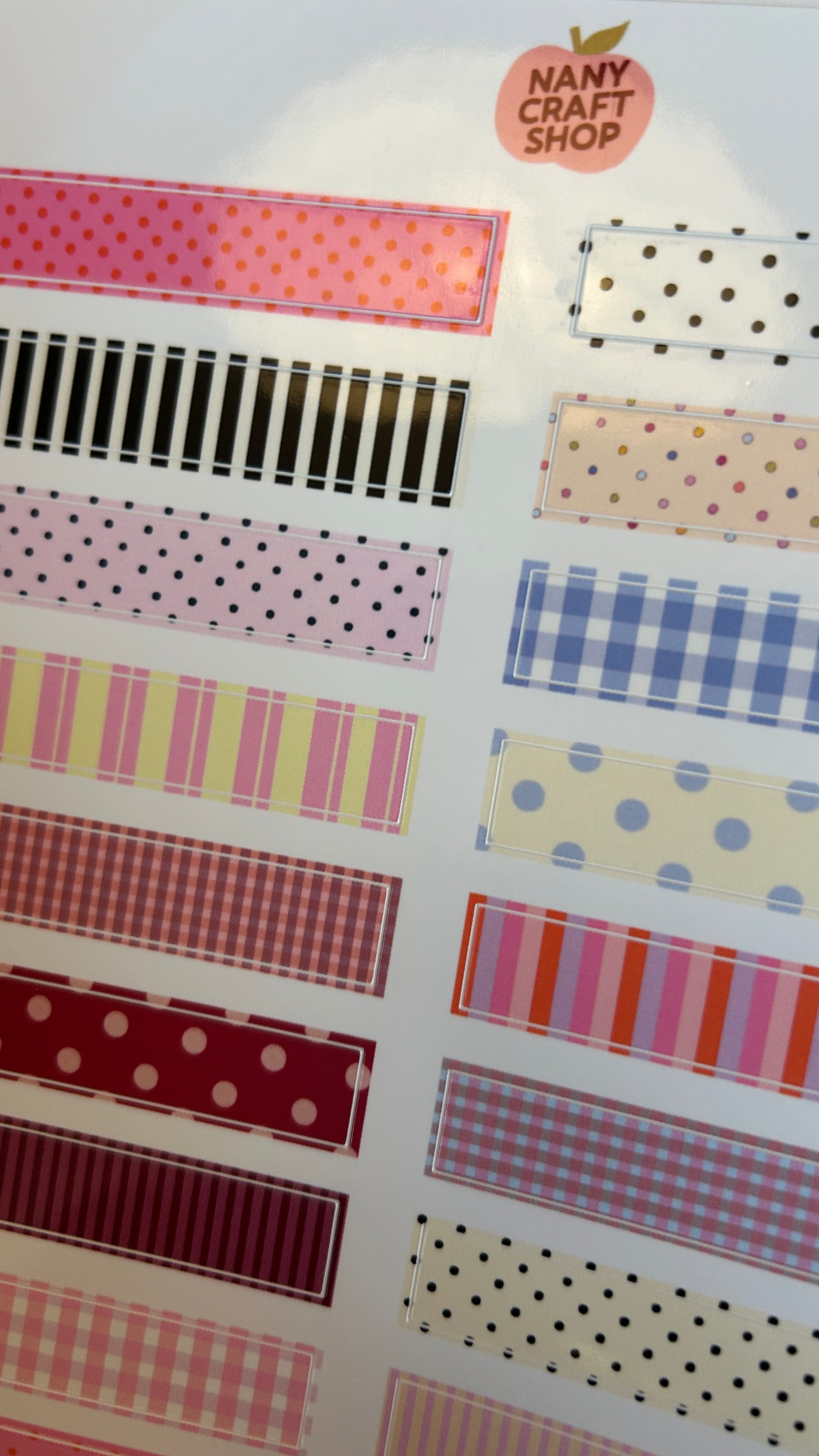 Planche stickers A5 Washi Tape