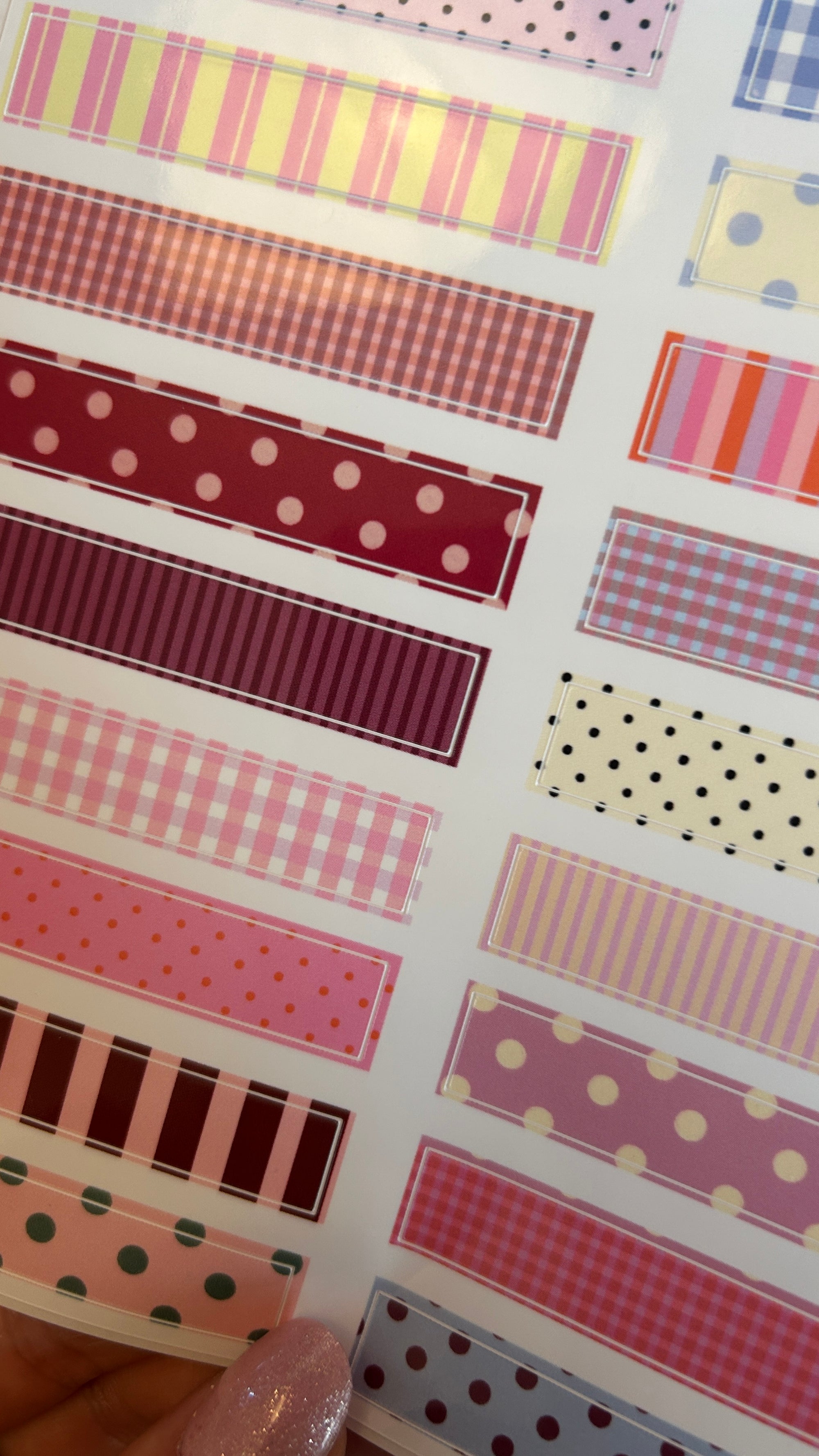 Planche stickers A5 Washi Tape