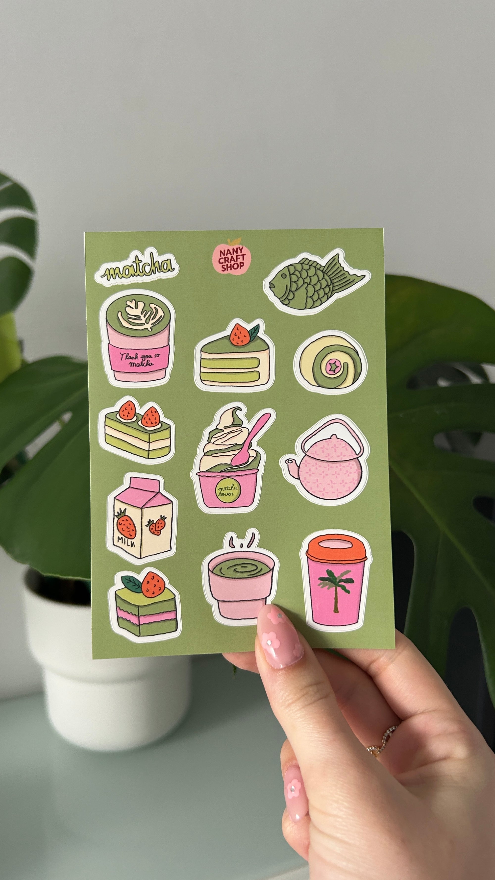 Planche stickers matcha A6 🍵
