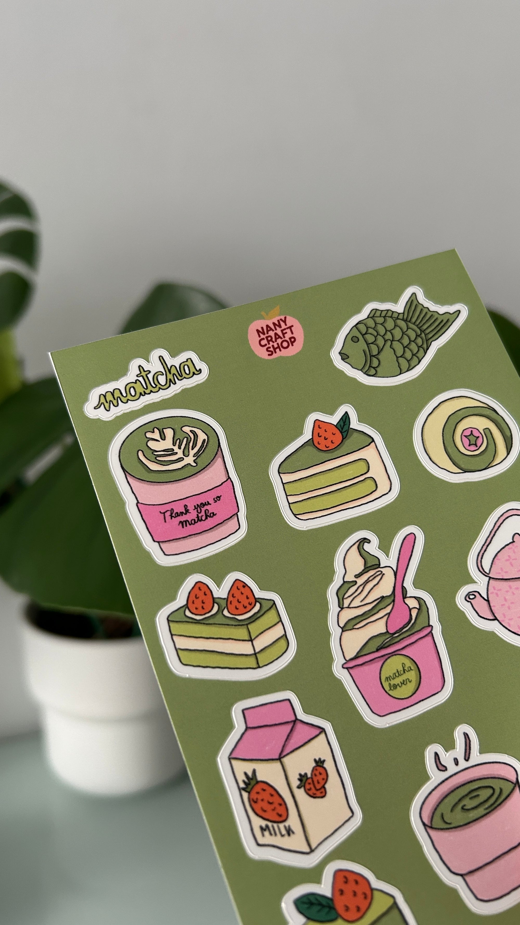 Planche stickers matcha A6 🍵