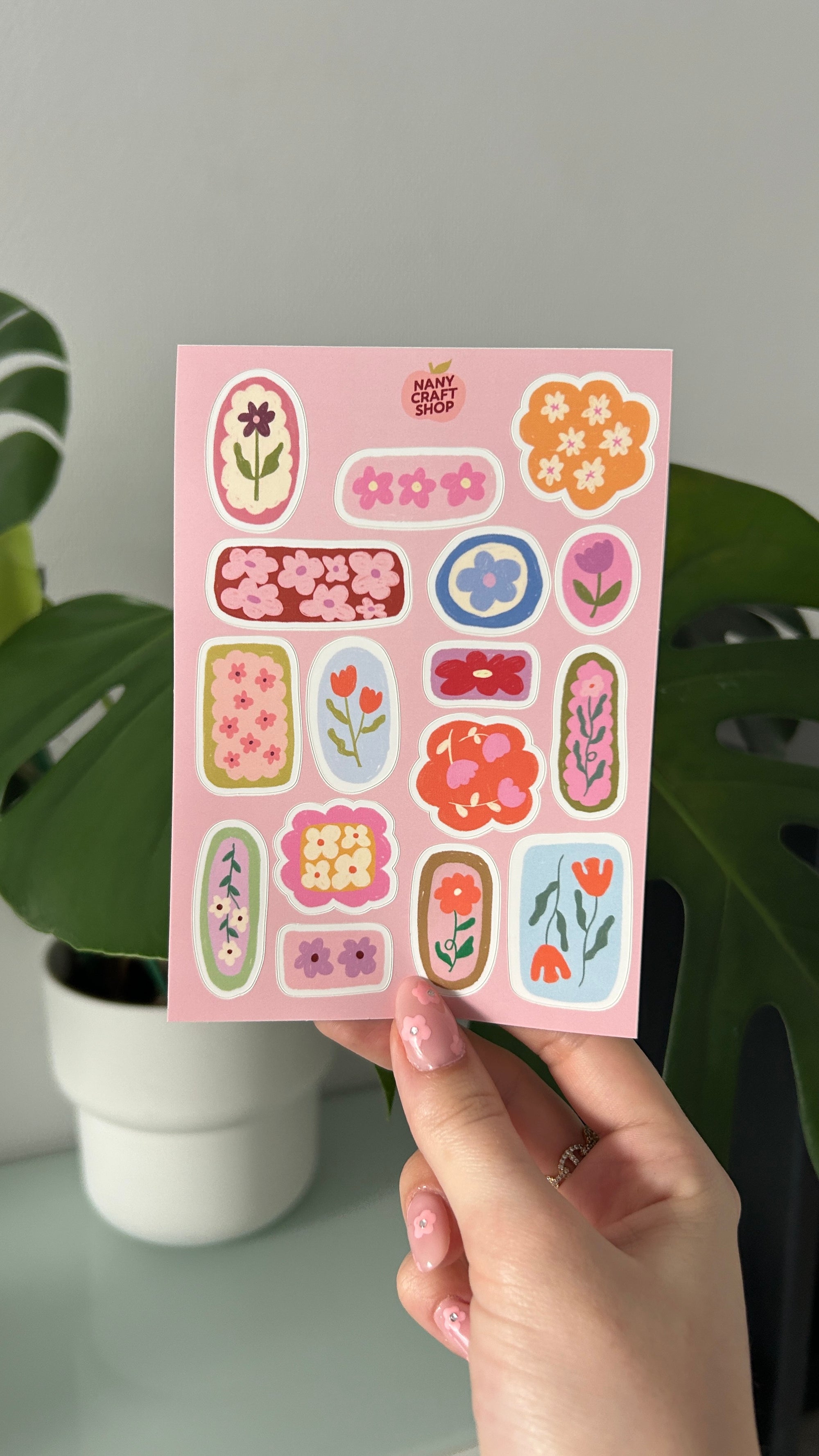Planche stickers fleurs A6