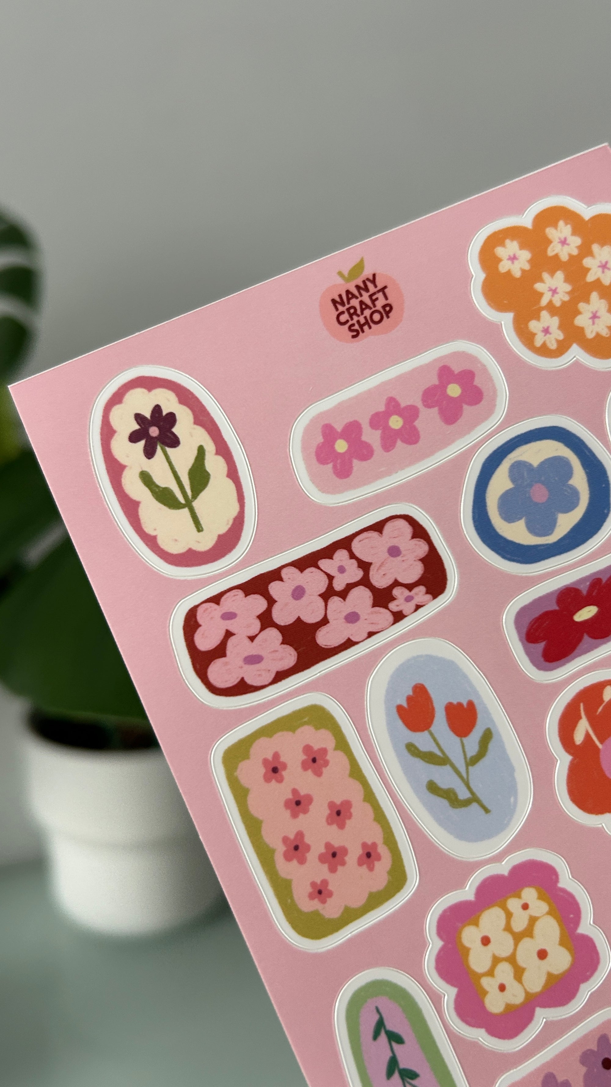 Planche stickers fleurs A6