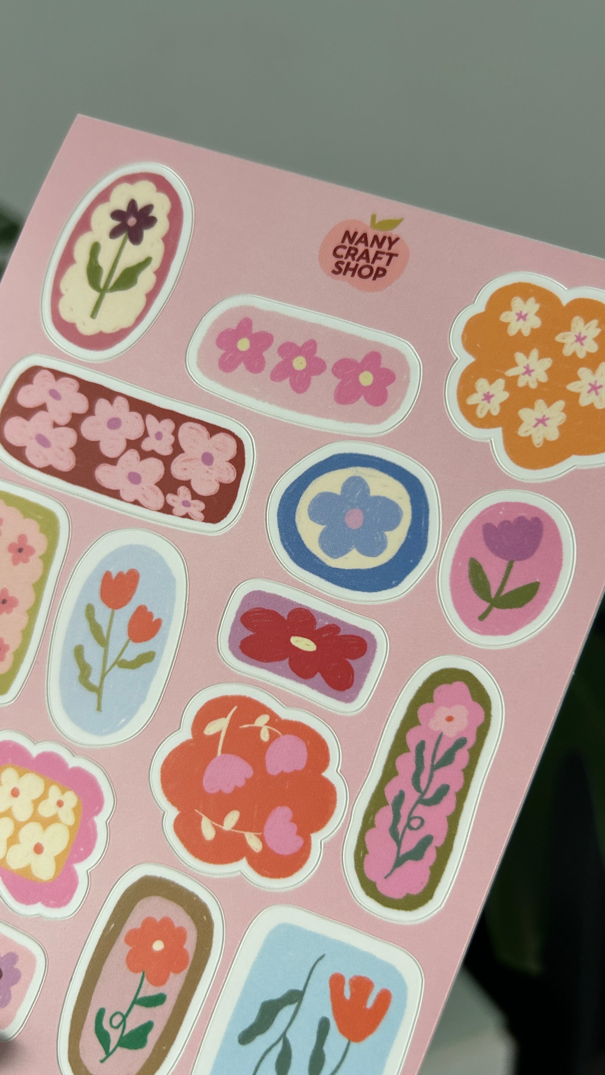 Planche stickers fleurs A6
