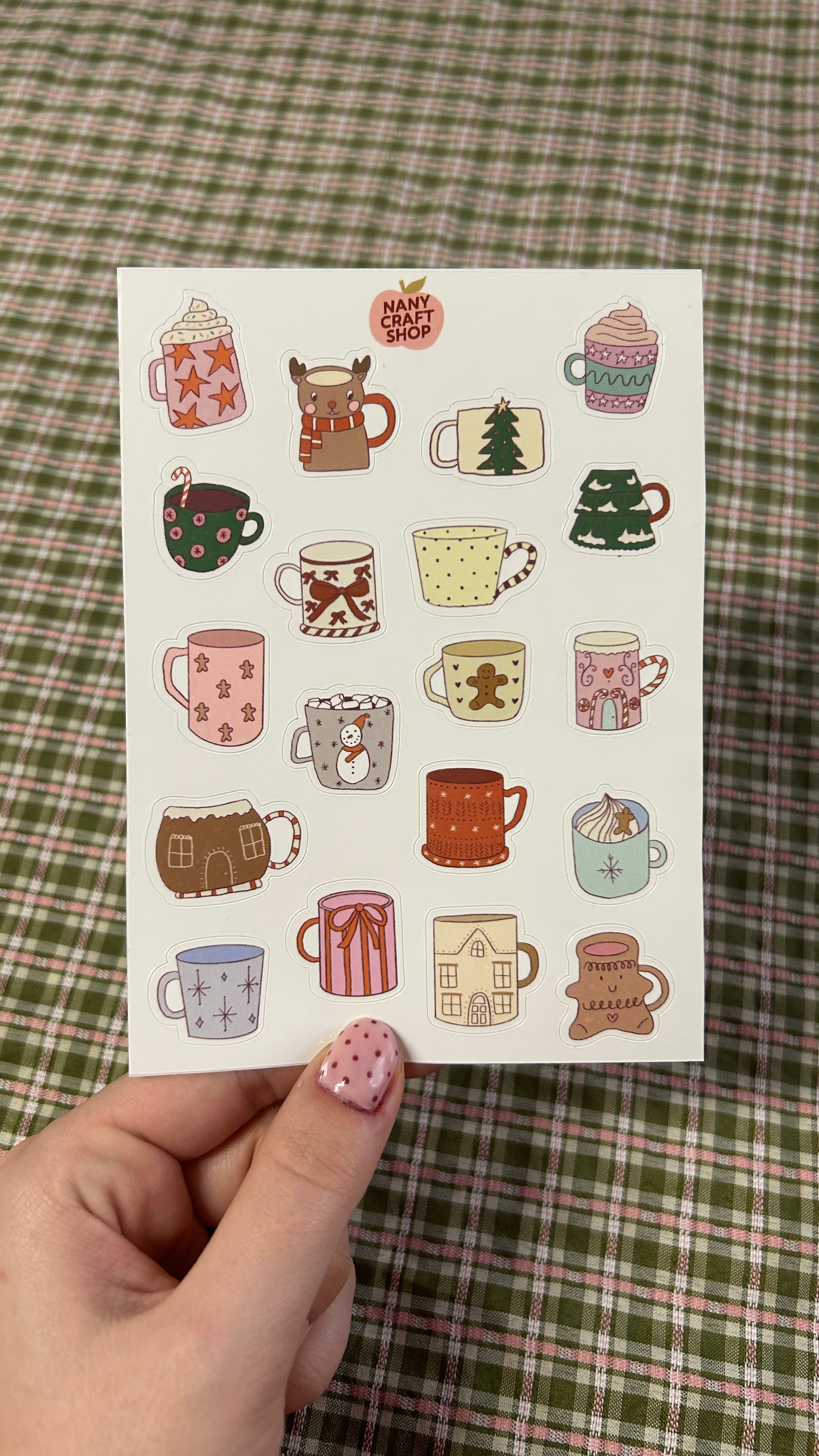 Planche stickers mugs de Noël A6 🎄