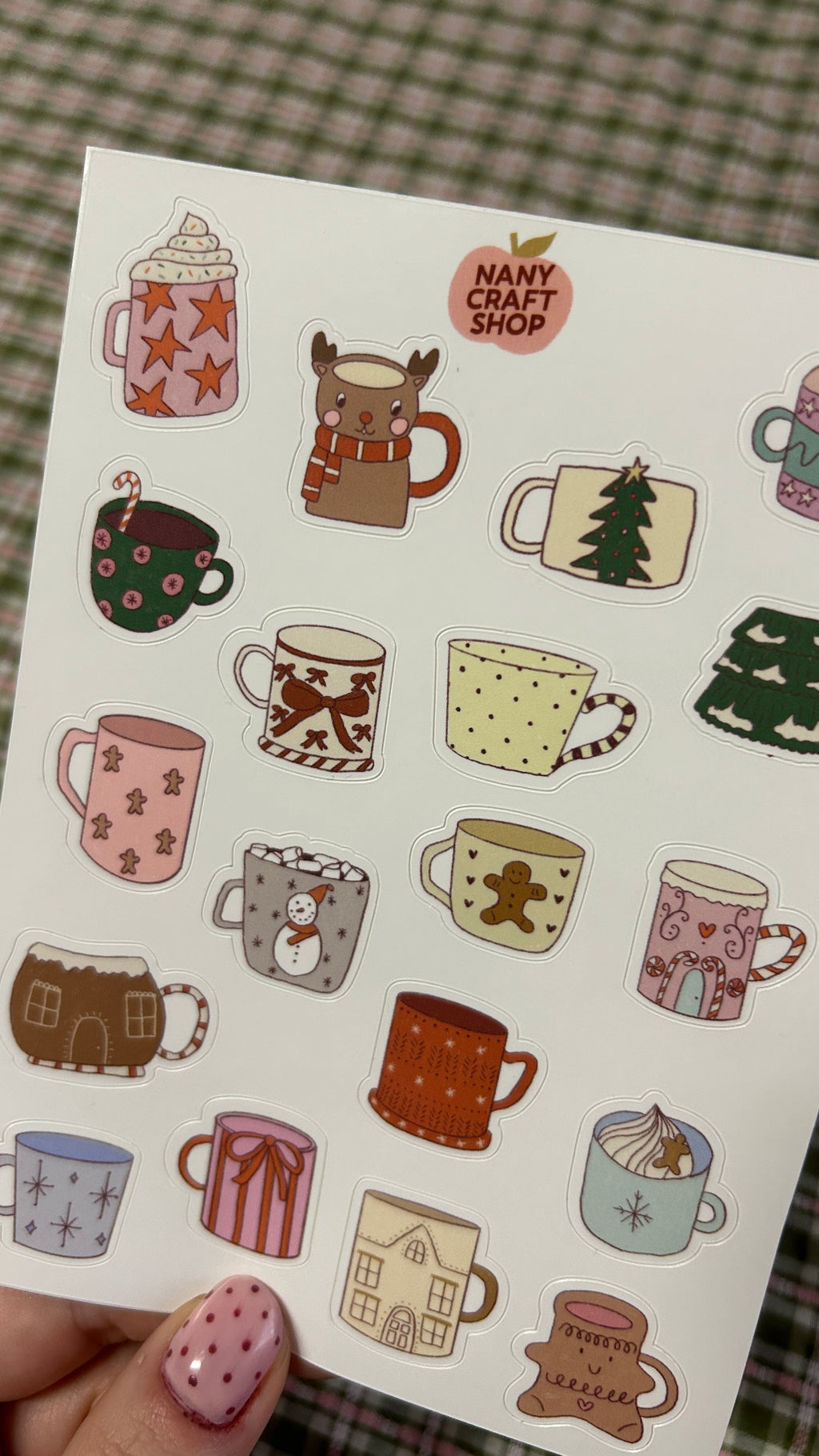 Planche stickers mugs de Noël A6 🎄