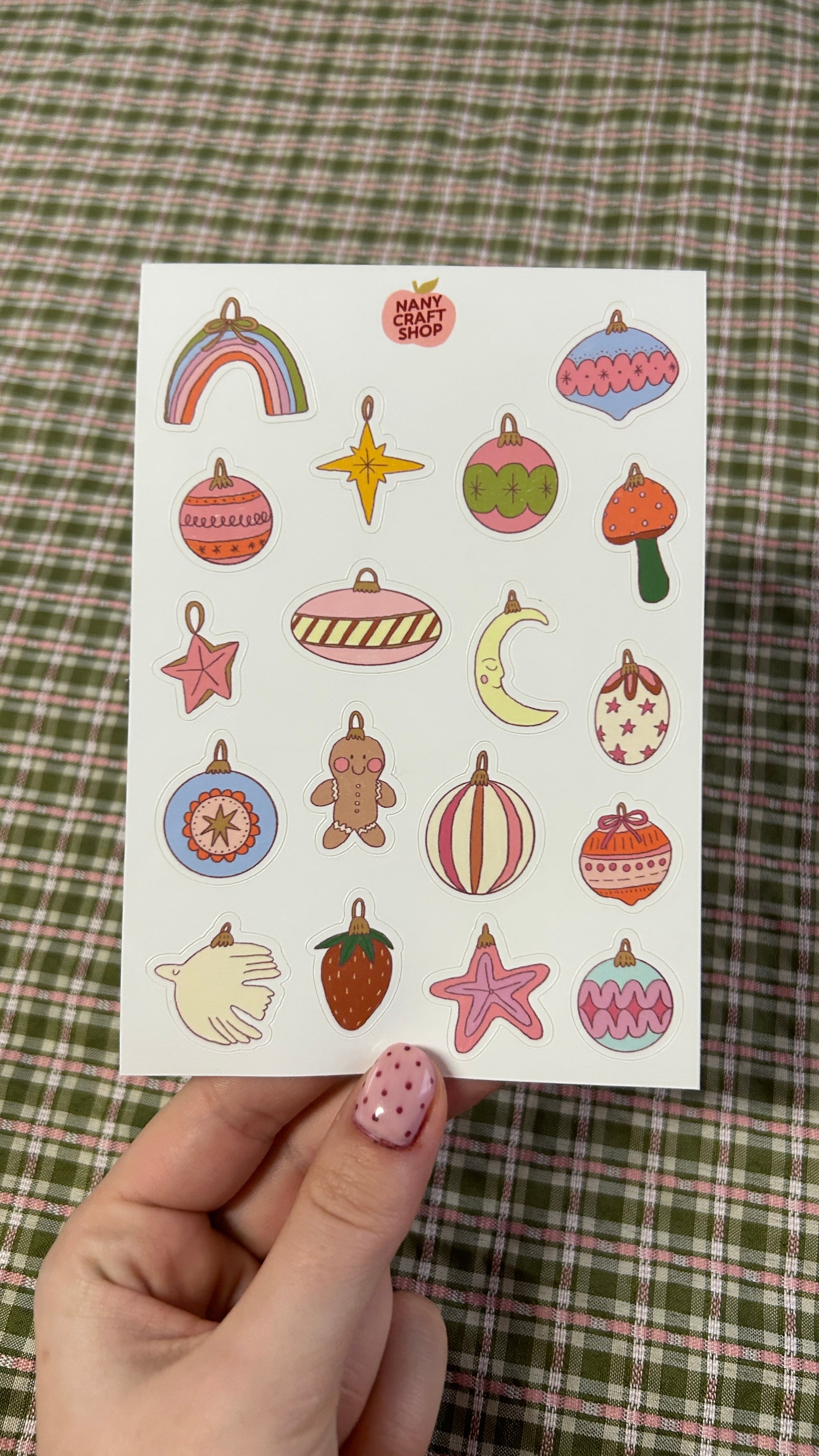 Planche stickers boules de Noël A6 🎄