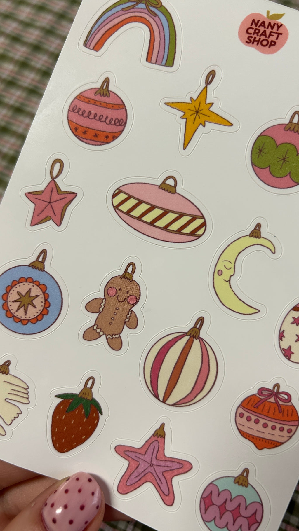 Planche stickers boules de Noël A6 🎄