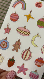Planche stickers boules de Noël A6 🎄