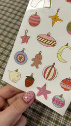Planche stickers boules de Noël A6 🎄