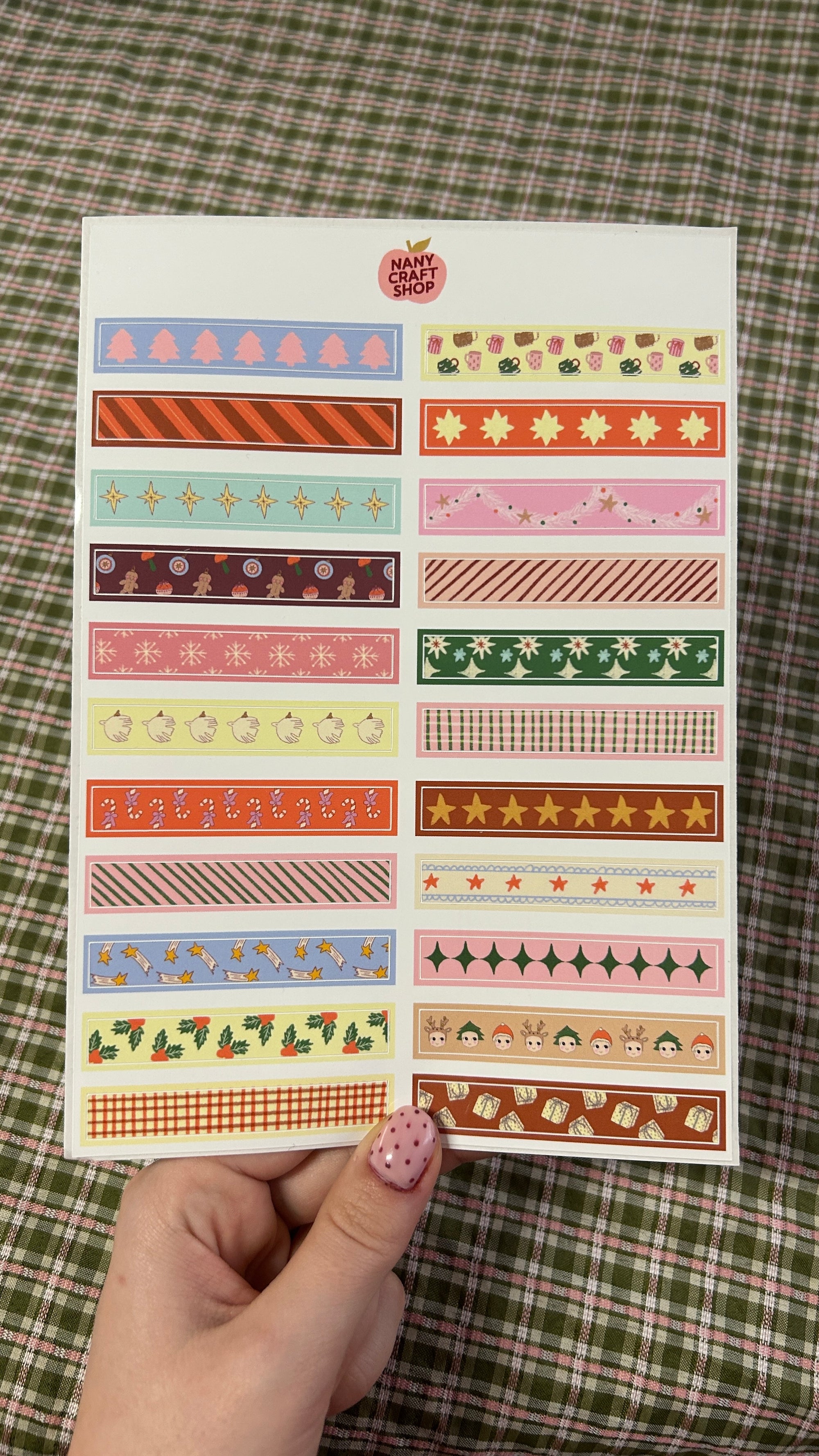 Planche stickers washi tape Noël A5 🎄