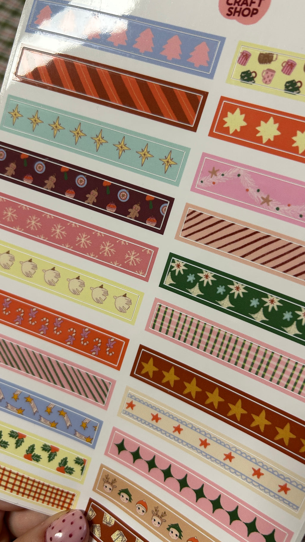 Planche stickers washi tape Noël A5 🎄