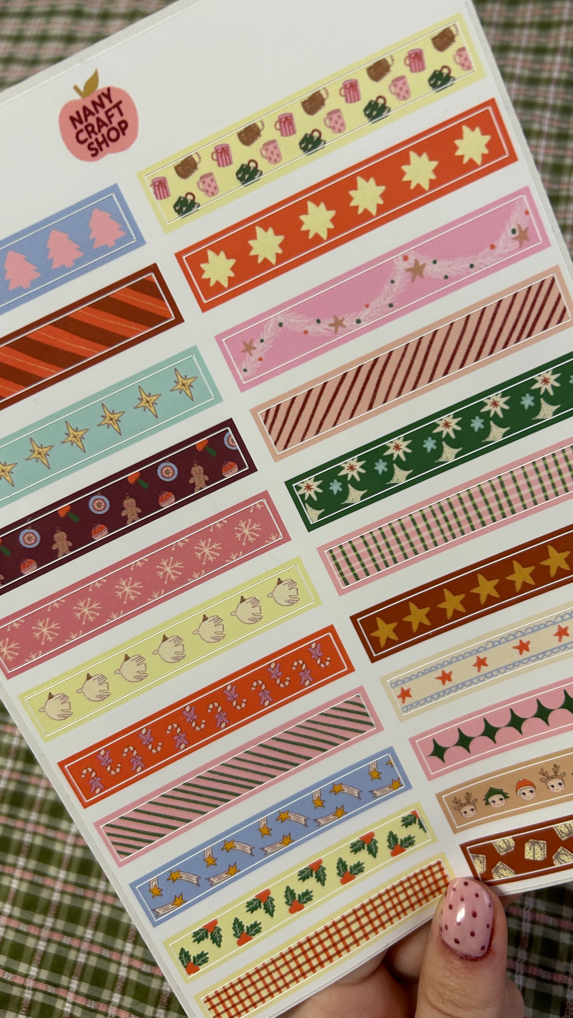 Planche stickers washi tape Noël A5 🎄