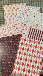 Kit feuilles de motifs de Noël A5 x8