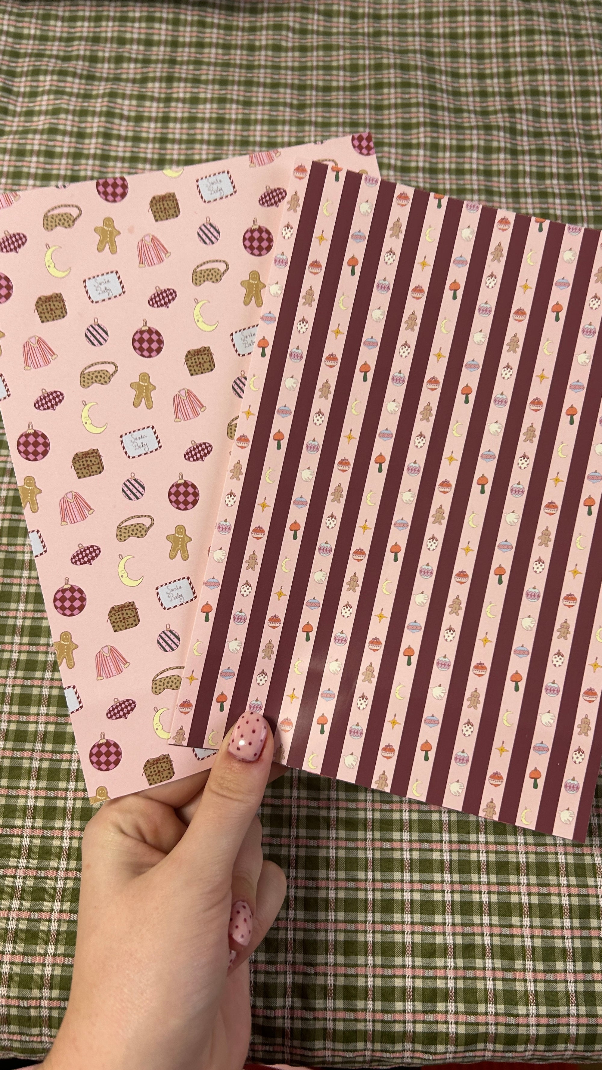 Kit feuilles de motifs de Noël A5 x8