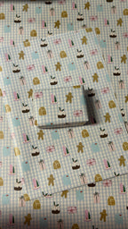 Papier cadeau vichy bleu Noël 🎄