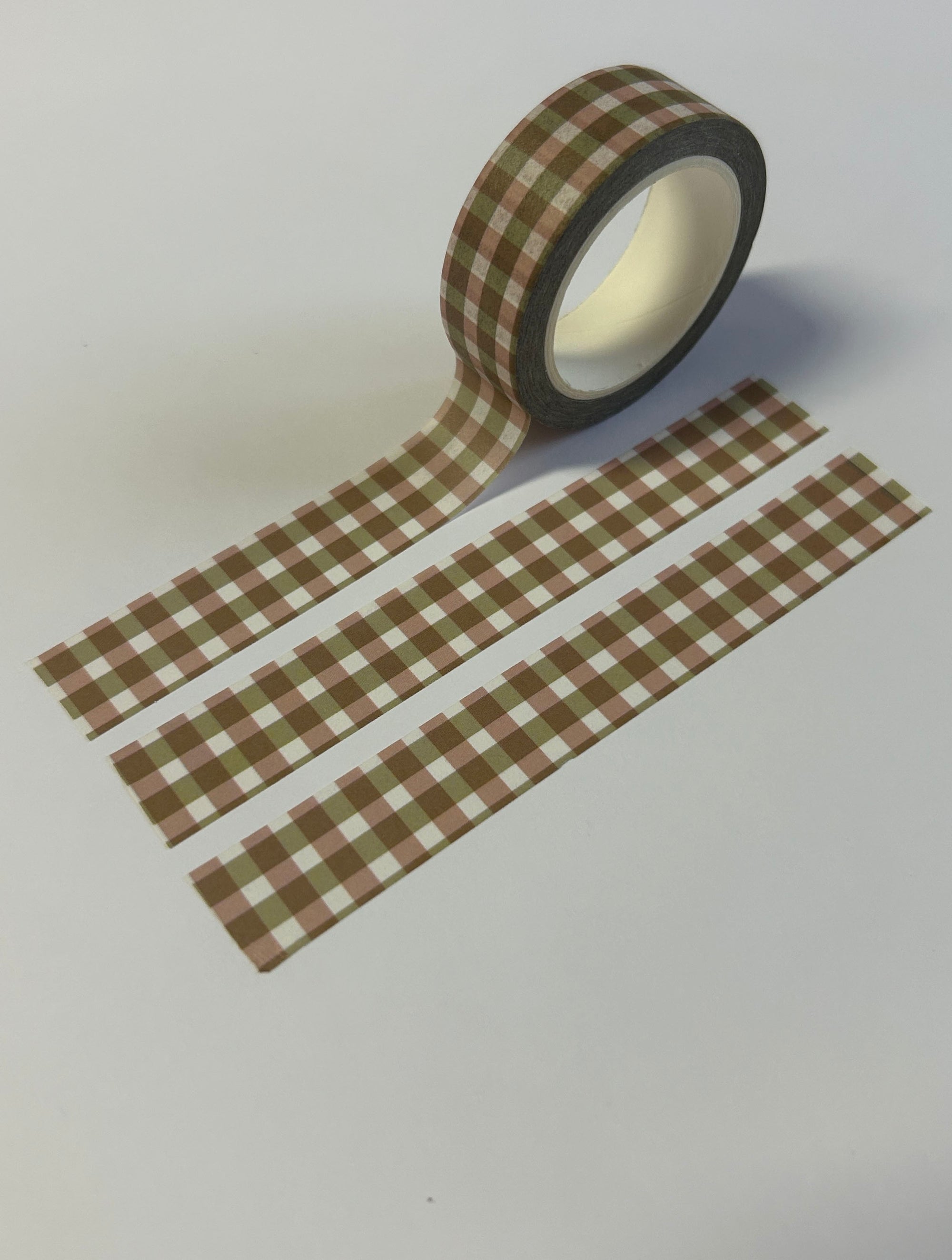 Washi Tape - Vichy rose et vert