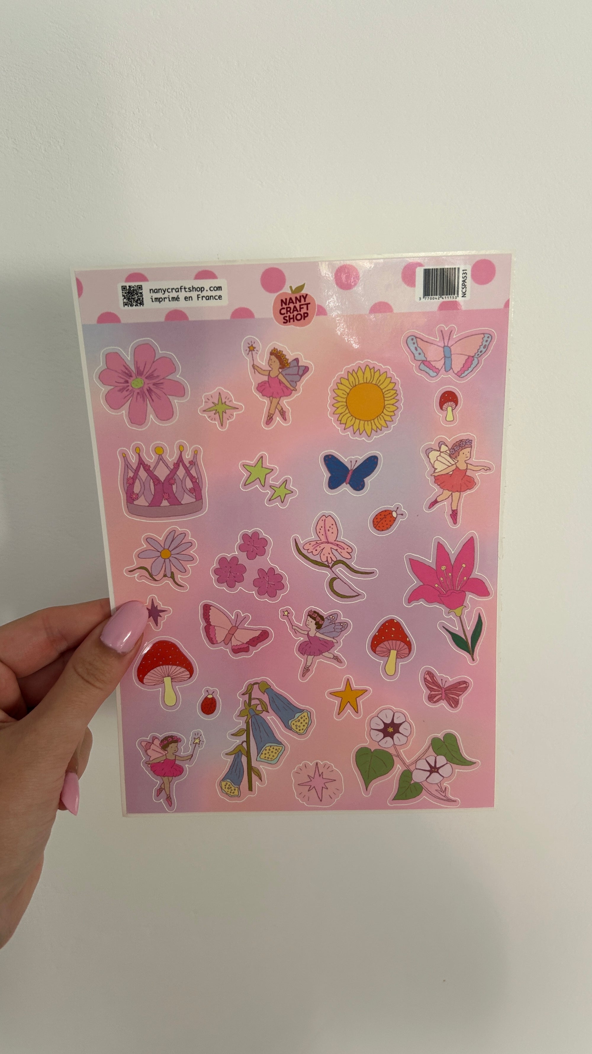 Planche stickers A5 Fées